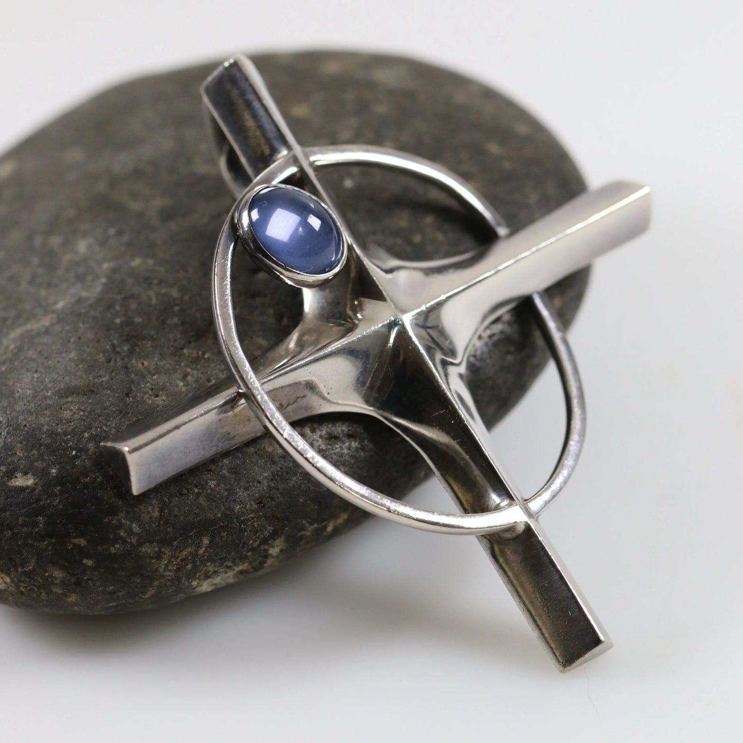 Vintage Antonio Pineda Jewelry | Nova Star Cross Pendant Taxco Mexico - Carmel Fine Silver Jewelry