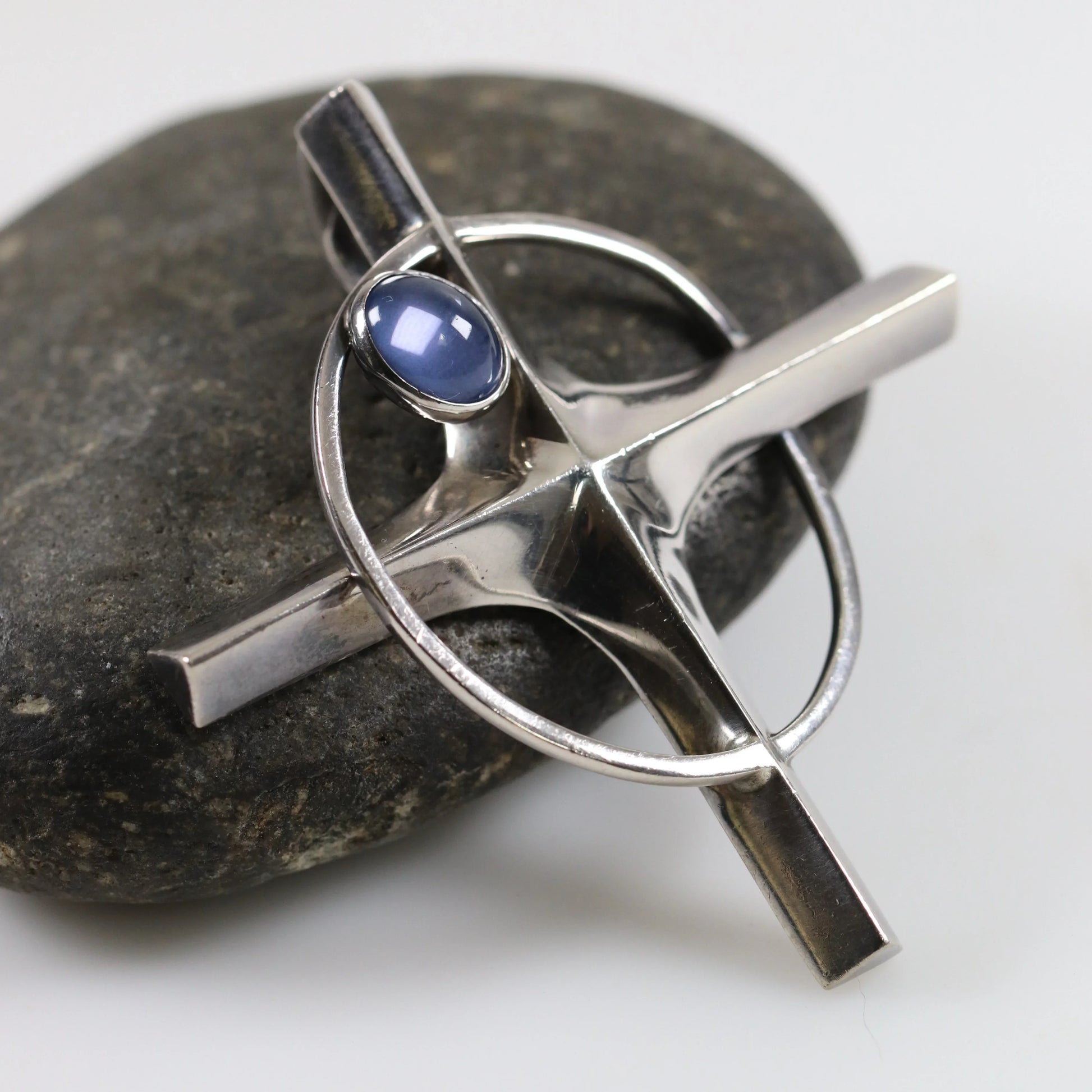 Vintage Antonio Pineda Jewelry | Nova Star Cross Pendant Taxco Mexico - Carmel Fine Silver Jewelry