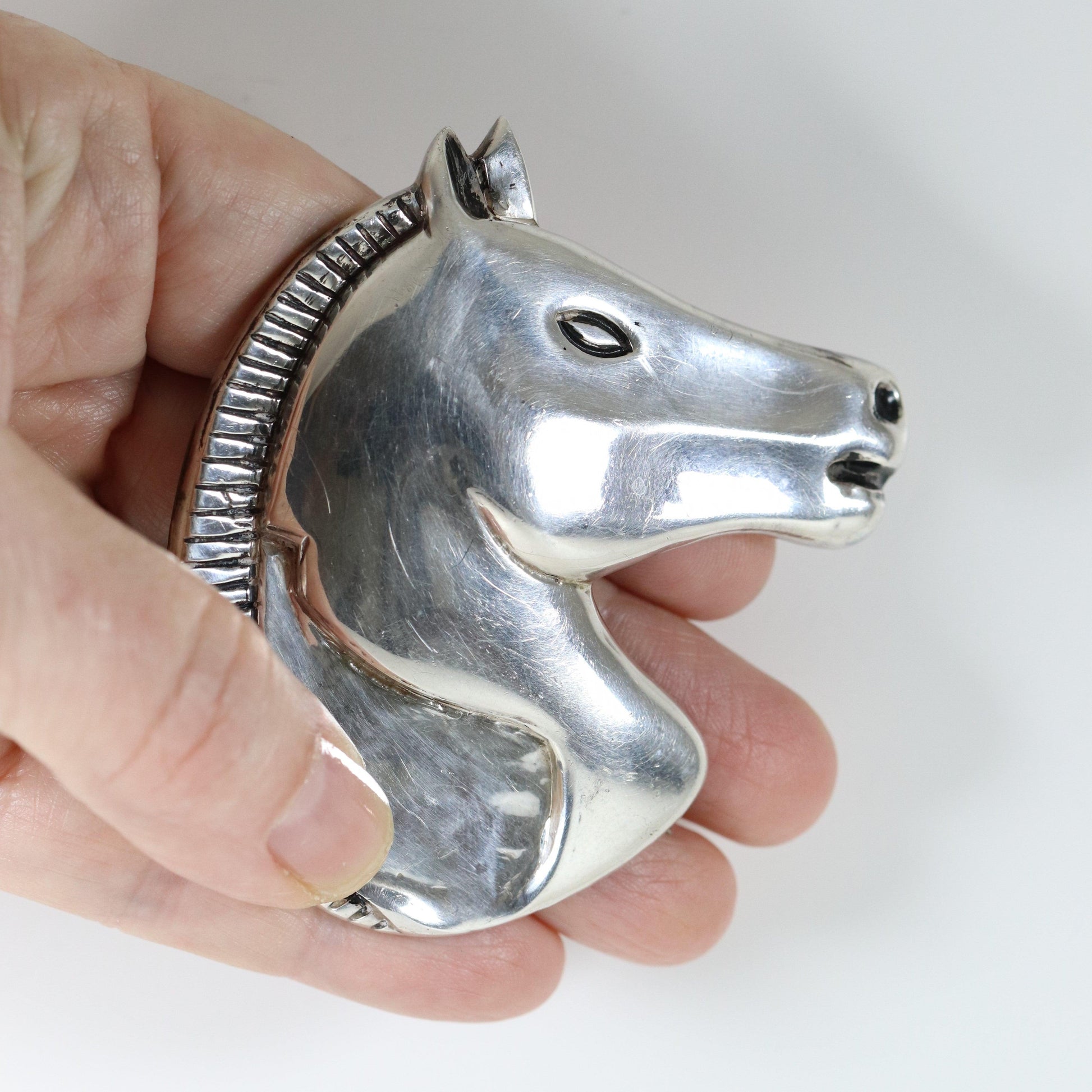 Vintage Antonio Pineda Taxco Mexican Jewelry | Rare Large Stallion Horse Brooch - Carmel Fine Silver Jewelry