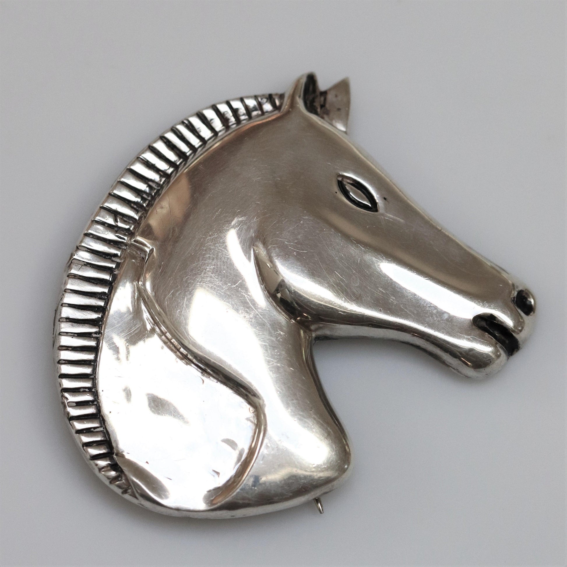 Vintage Antonio Pineda Taxco Mexican Jewelry | Rare Large Stallion Horse Brooch - Carmel Fine Silver Jewelry