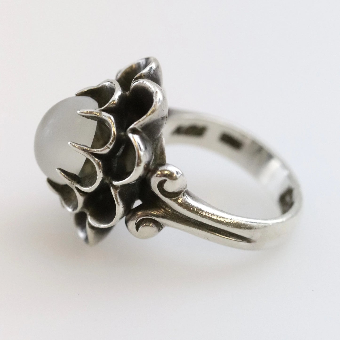 Vintage Antonio Pineda Taxco Silver Mexican Jewelry | Floral Moonstone Statement Ring
