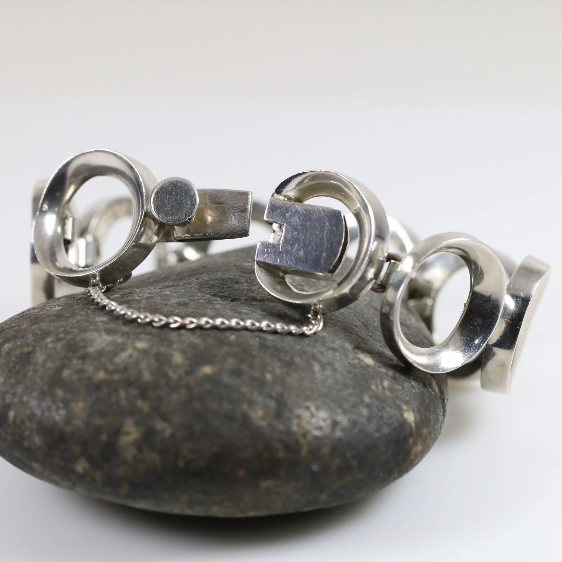 Vintage Antonio Pineda Taxco Silver Mexican Jewelry | Mid-Century Modernist 970 Silver Bracelet - Carmel Fine Silver Jewelry