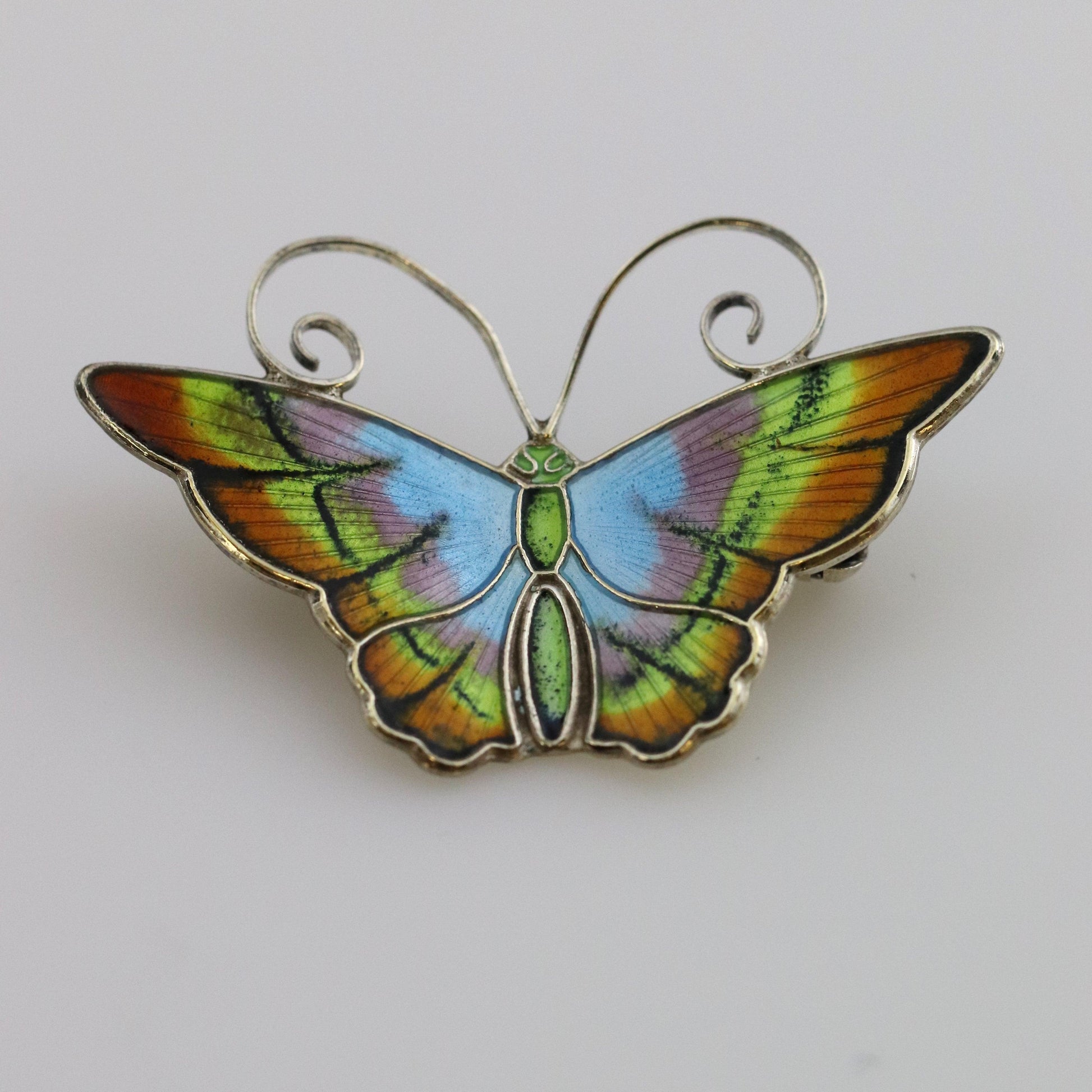 Vintage David Andersen Enamel Jewelry Pastel Enamel Butterfly