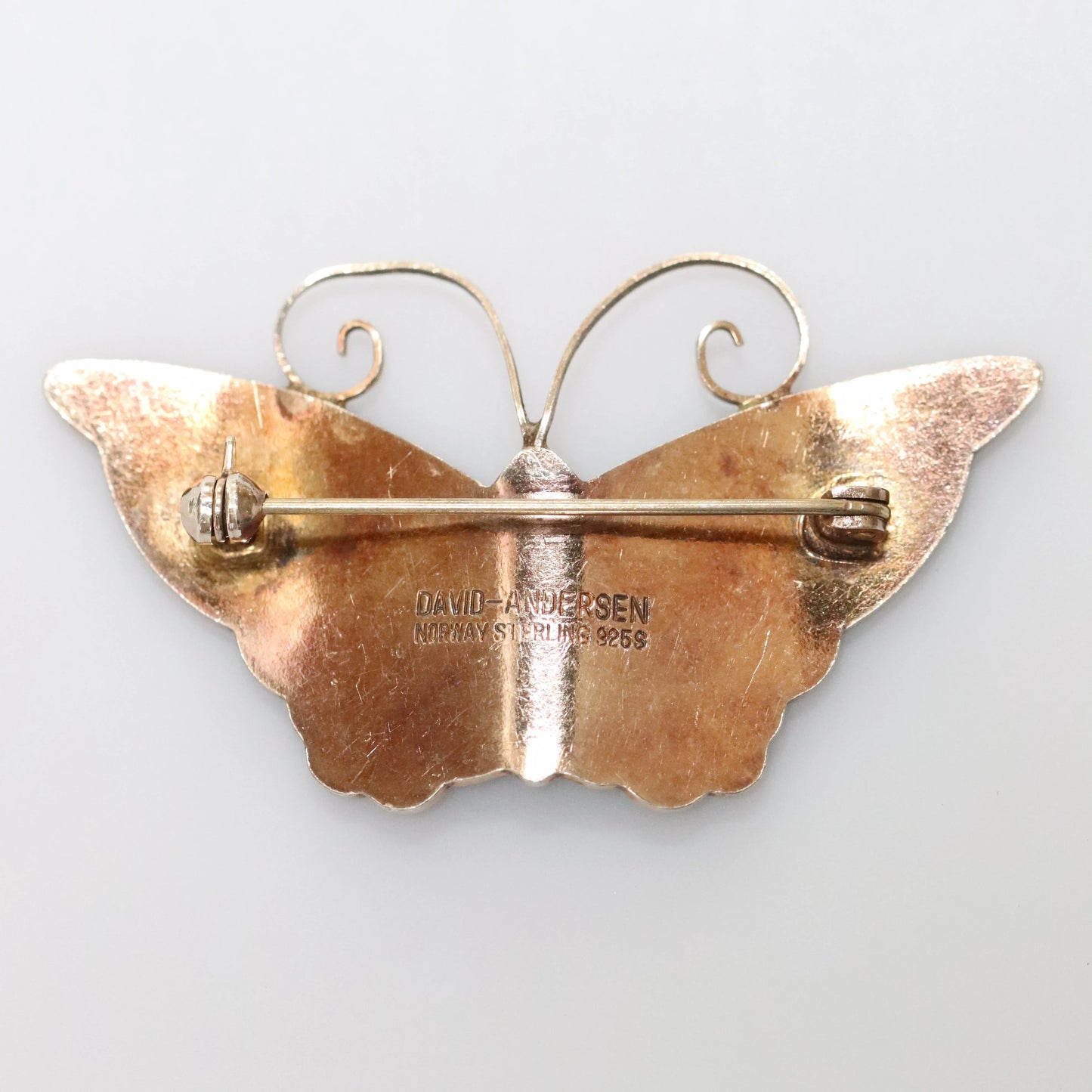 Vintage David Andersen Jewelry | Extra Large Multi-Color Butterfly Brooch Norway - Carmel Fine Silver Jewelry