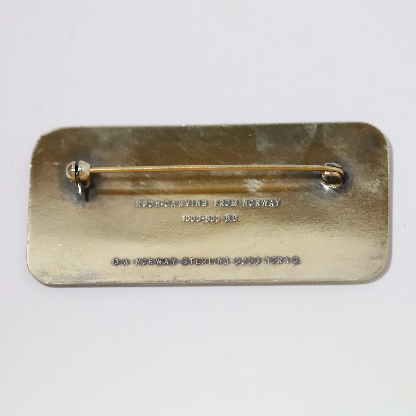 Vintage David Andersen Jewelry | Nora Gulbrandsen Rock-Carving Enamel Brooch Norway - Carmel Fine Silver Jewelry