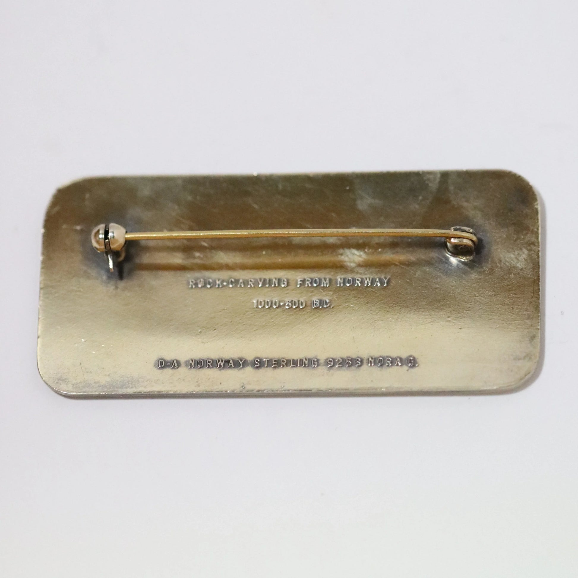 Vintage David Andersen Jewelry | Nora Gulbrandsen Rock-Carving Enamel Brooch Norway - Carmel Fine Silver Jewelry