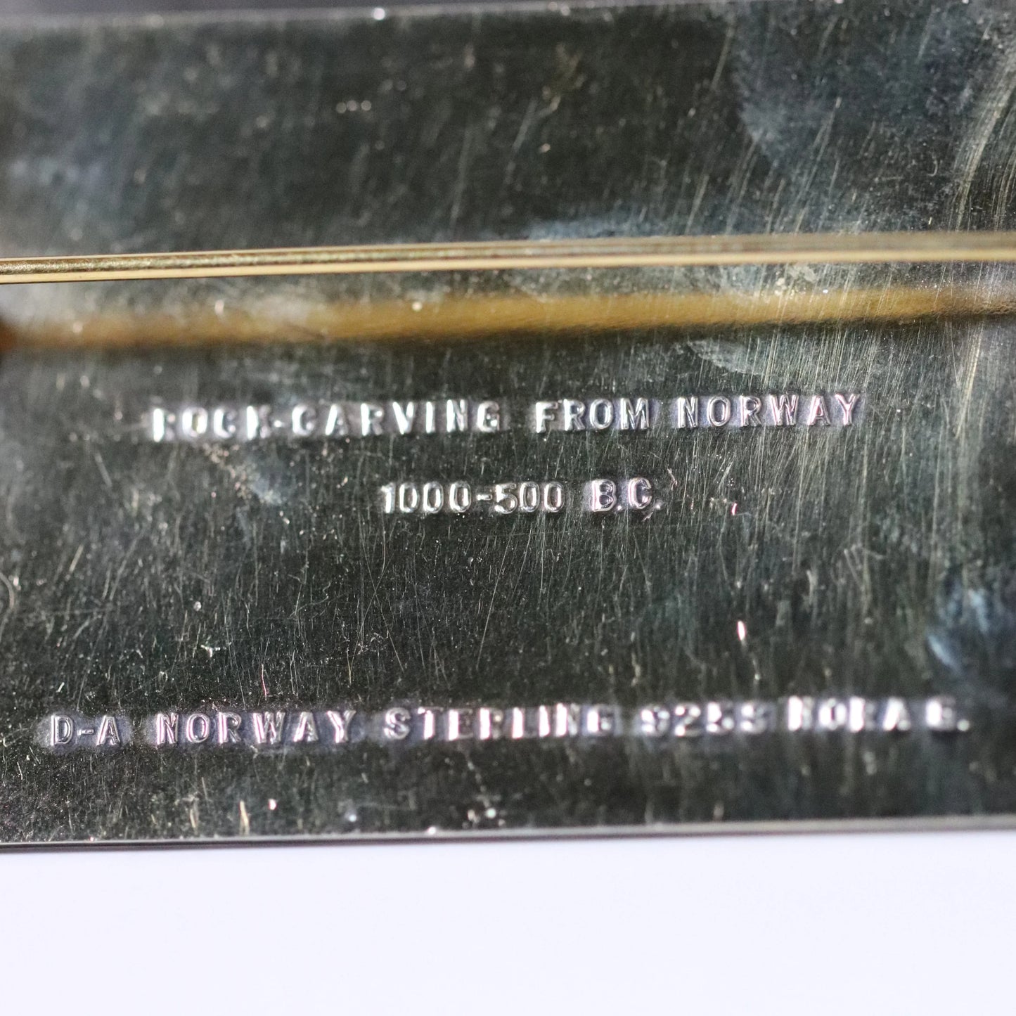 Vintage David Andersen Jewelry | Nora Gulbrandsen Rock-Carving Enamel Brooch Norway - Carmel Fine Silver Jewelry