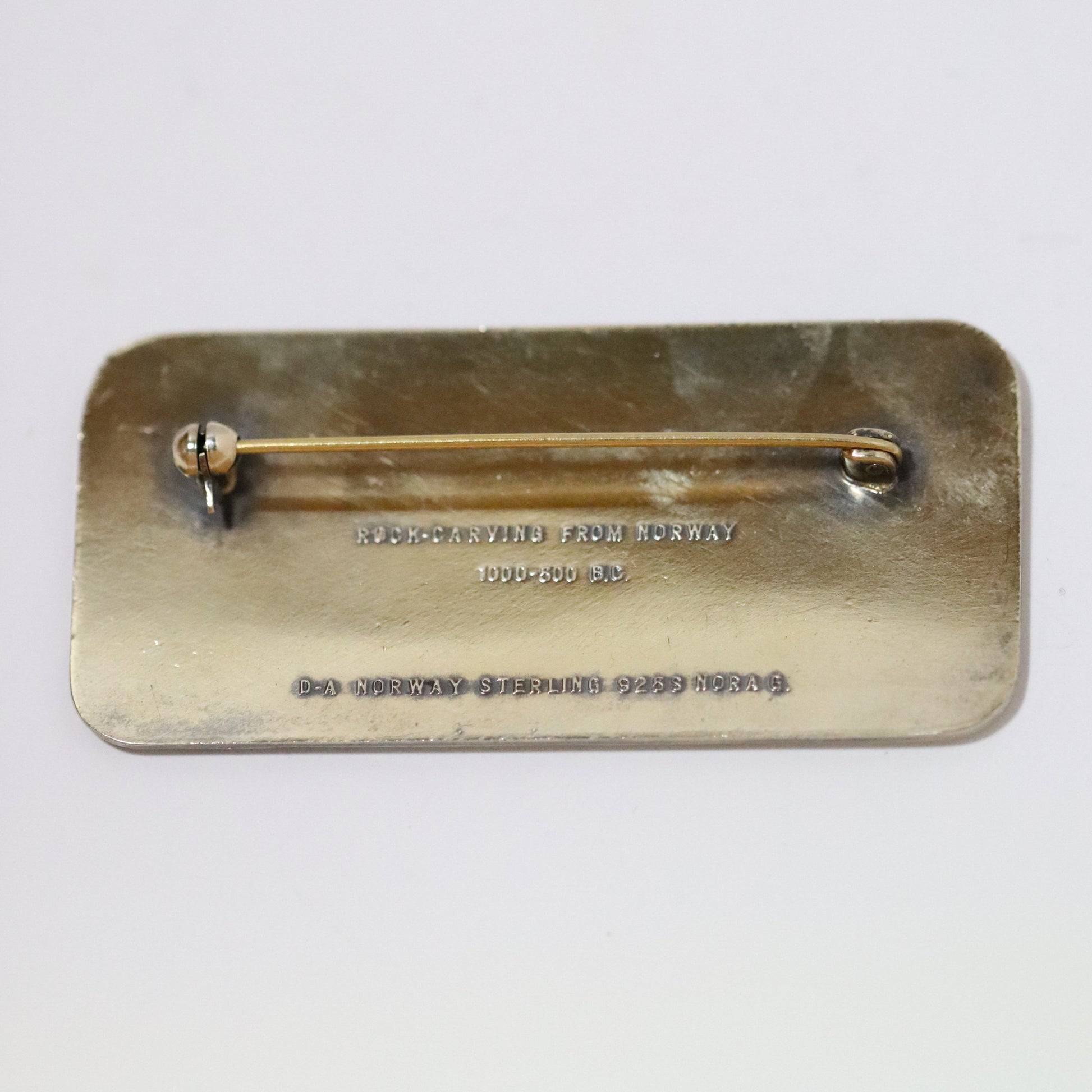 Vintage David Andersen Jewelry | Nora Gulbrandsen Rock-Carving Enamel Brooch Norway - Carmel Fine Silver Jewelry