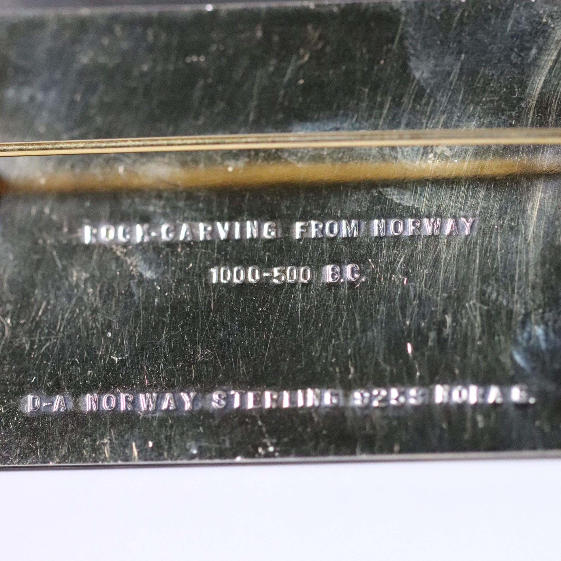 Vintage David Andersen Jewelry | Nora Gulbrandsen Rock-Carving Enamel Brooch Norway - Carmel Fine Silver Jewelry