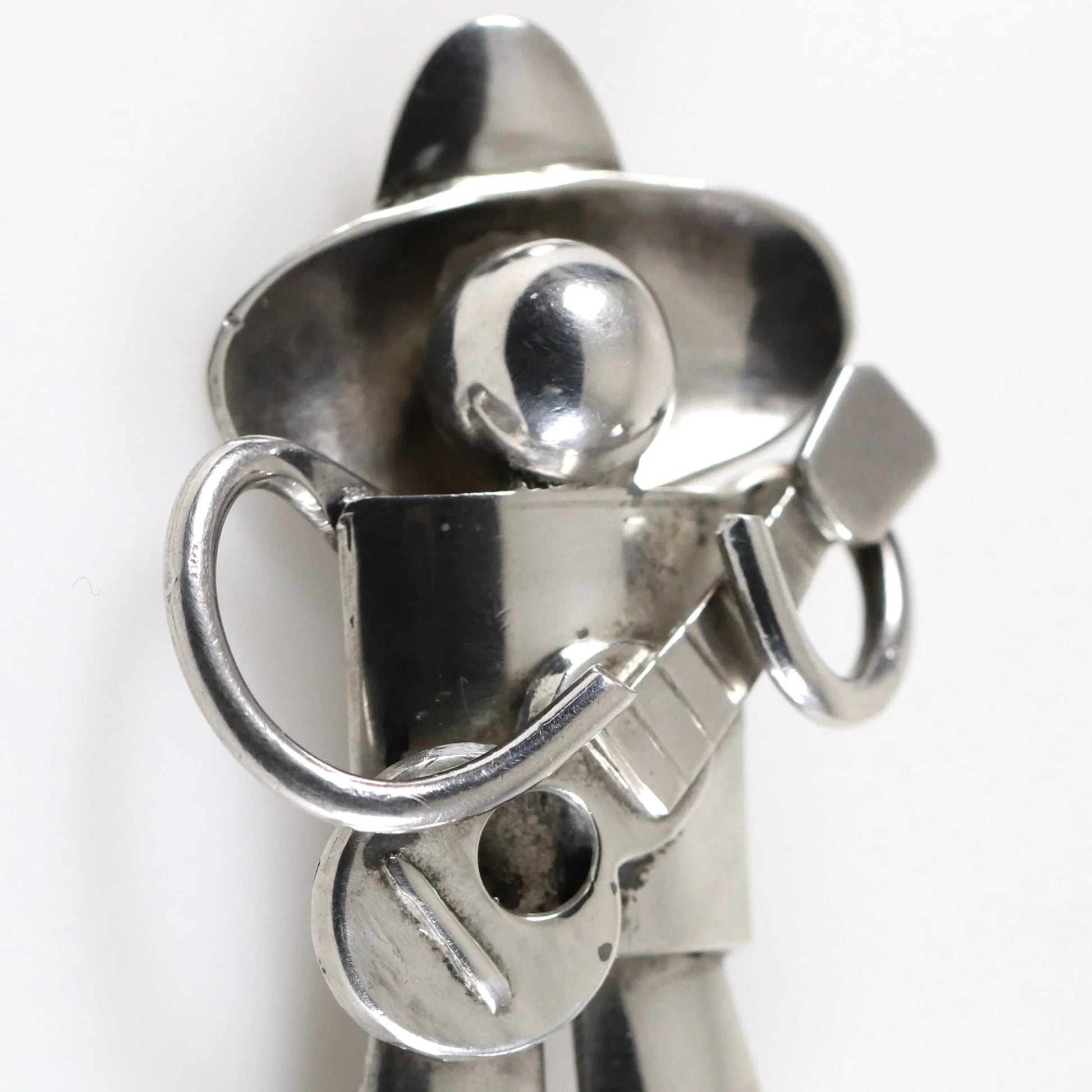 Vintage Fred Davis Jewelry | Guitar Player Brooch in Sterling Silver c.1930 Mexico - Carmel Fine Silver Jewelry