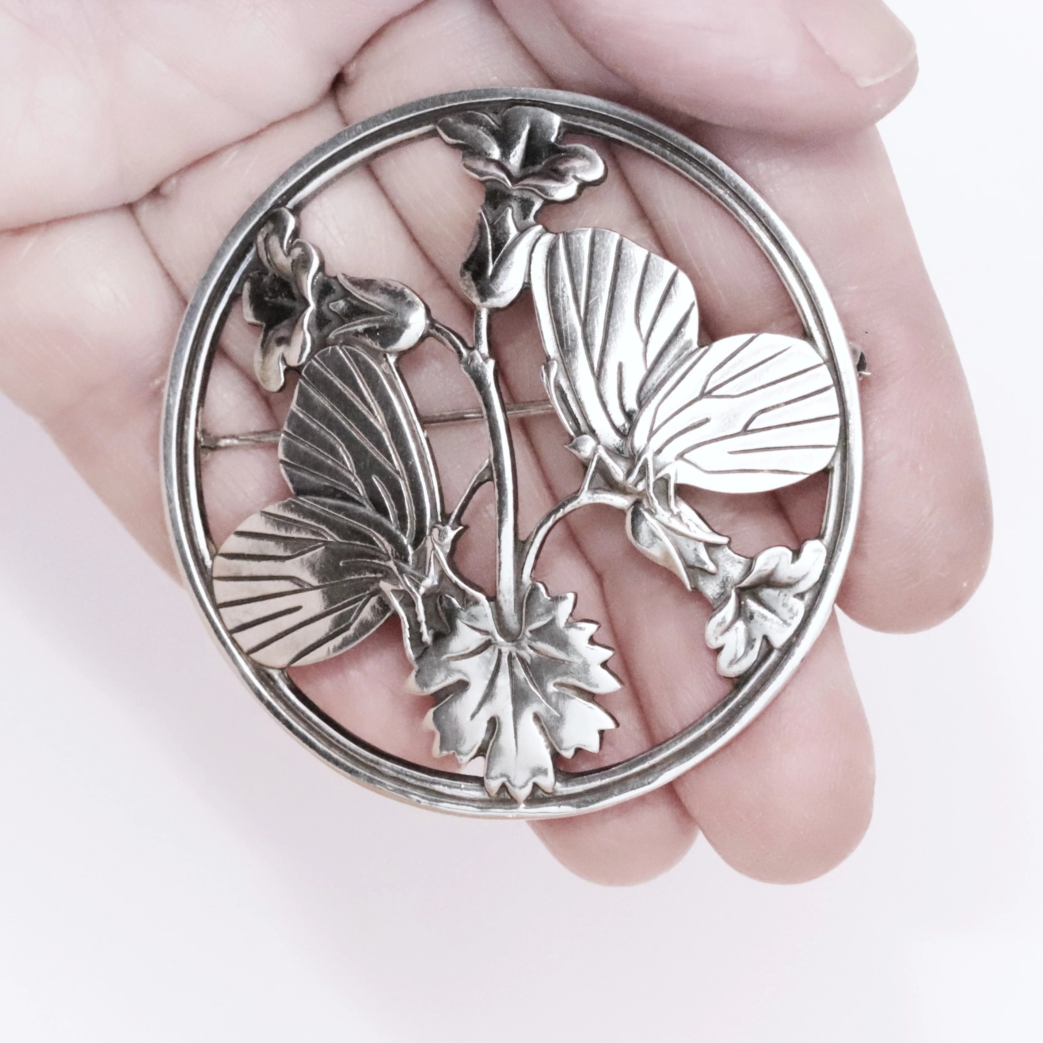 Vintage Georg Jensen Butterfly Brooch 283 Arno Malinowski Design