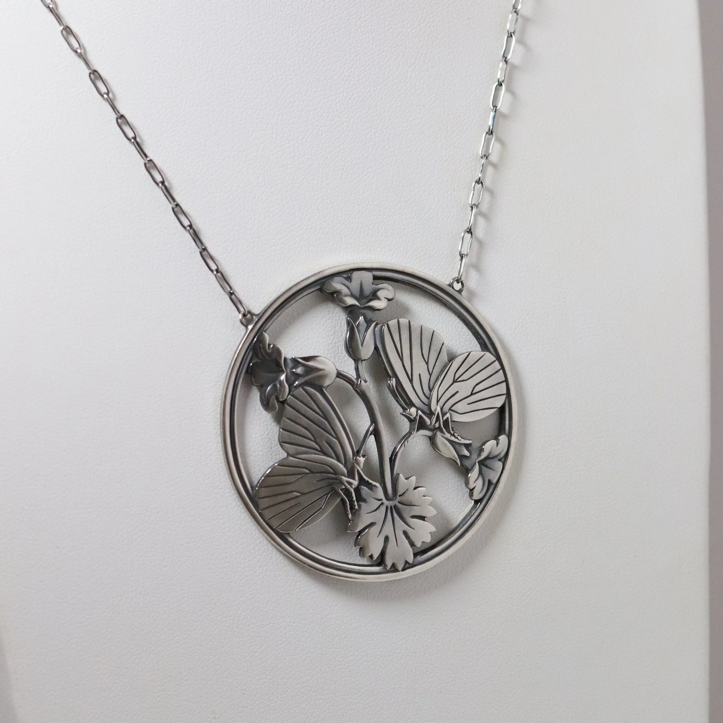 Vintage Georg Jensen Jewelry | Arno Malinowski Butterfly Necklace 105 Denmark - Carmel Fine Silver Jewelry