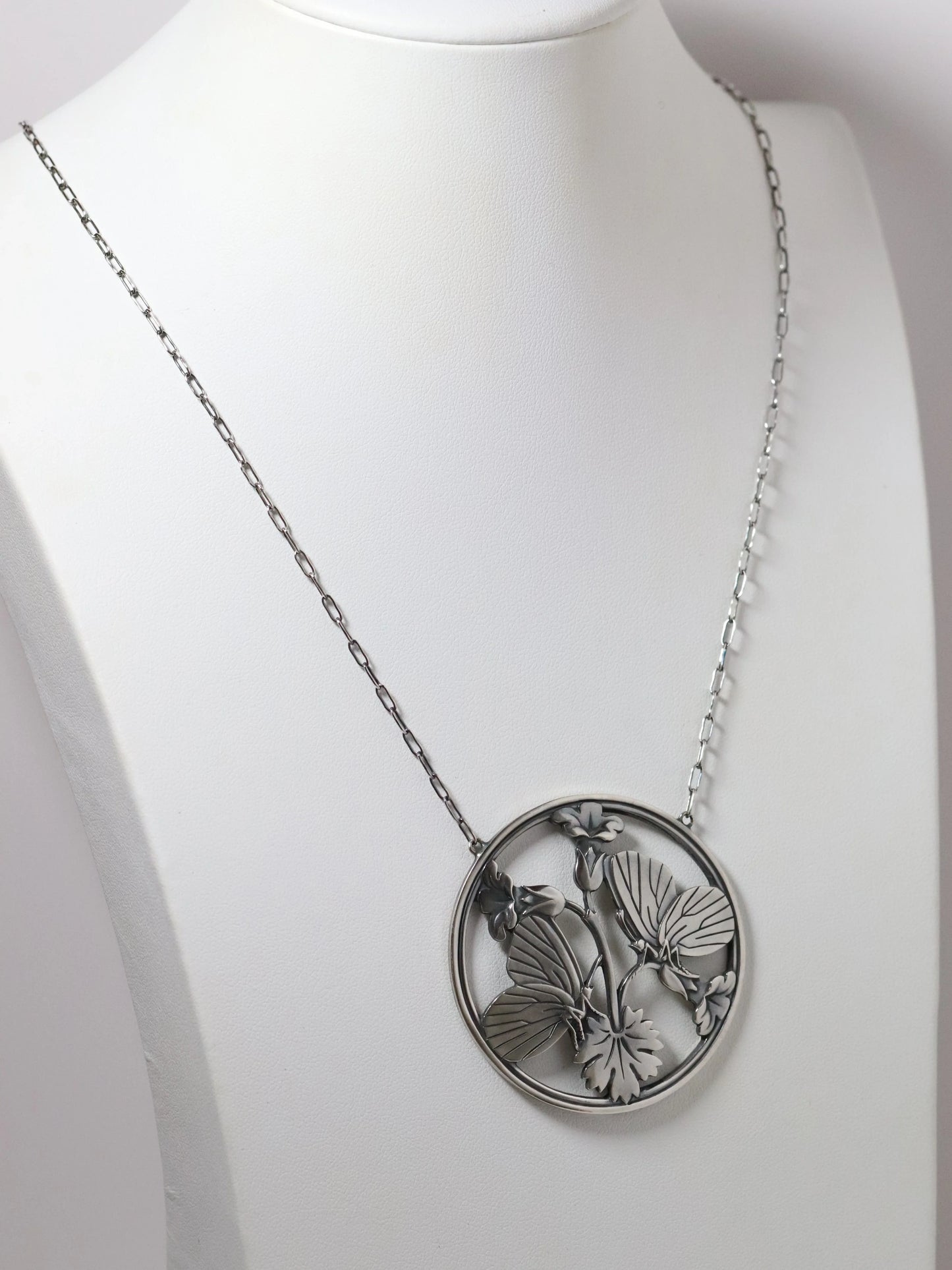 Vintage Georg Jensen Jewelry | Arno Malinowski Butterfly Necklace 105 Denmark - Carmel Fine Silver Jewelry