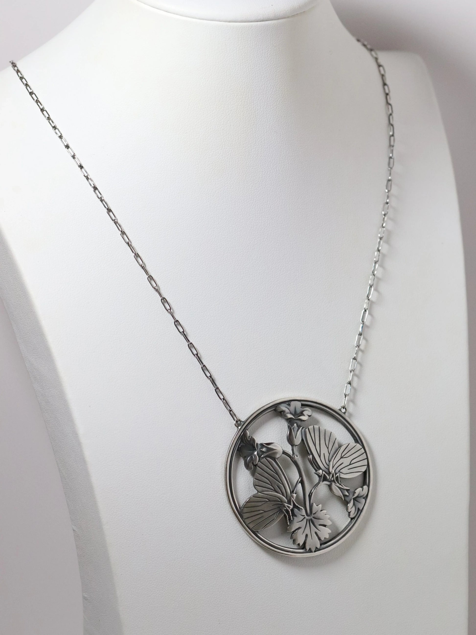 Vintage Georg Jensen Jewelry | Arno Malinowski Butterfly Necklace 105 Denmark - Carmel Fine Silver Jewelry