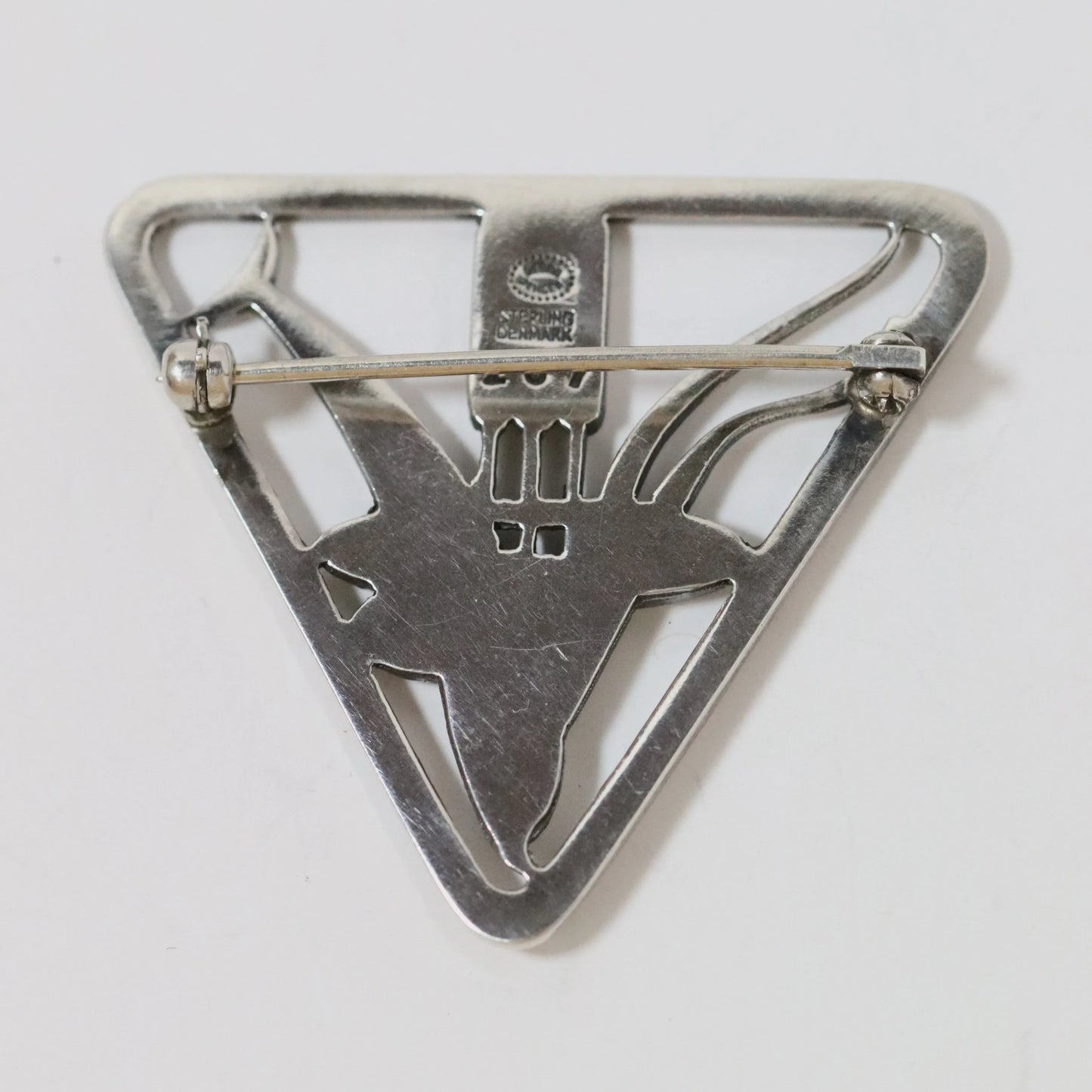 Vintage Georg Jensen Jewelry | Arno Malinowski Diving Dolphin Brooch 257 Denmark - Carmel Fine Silver Jewelry