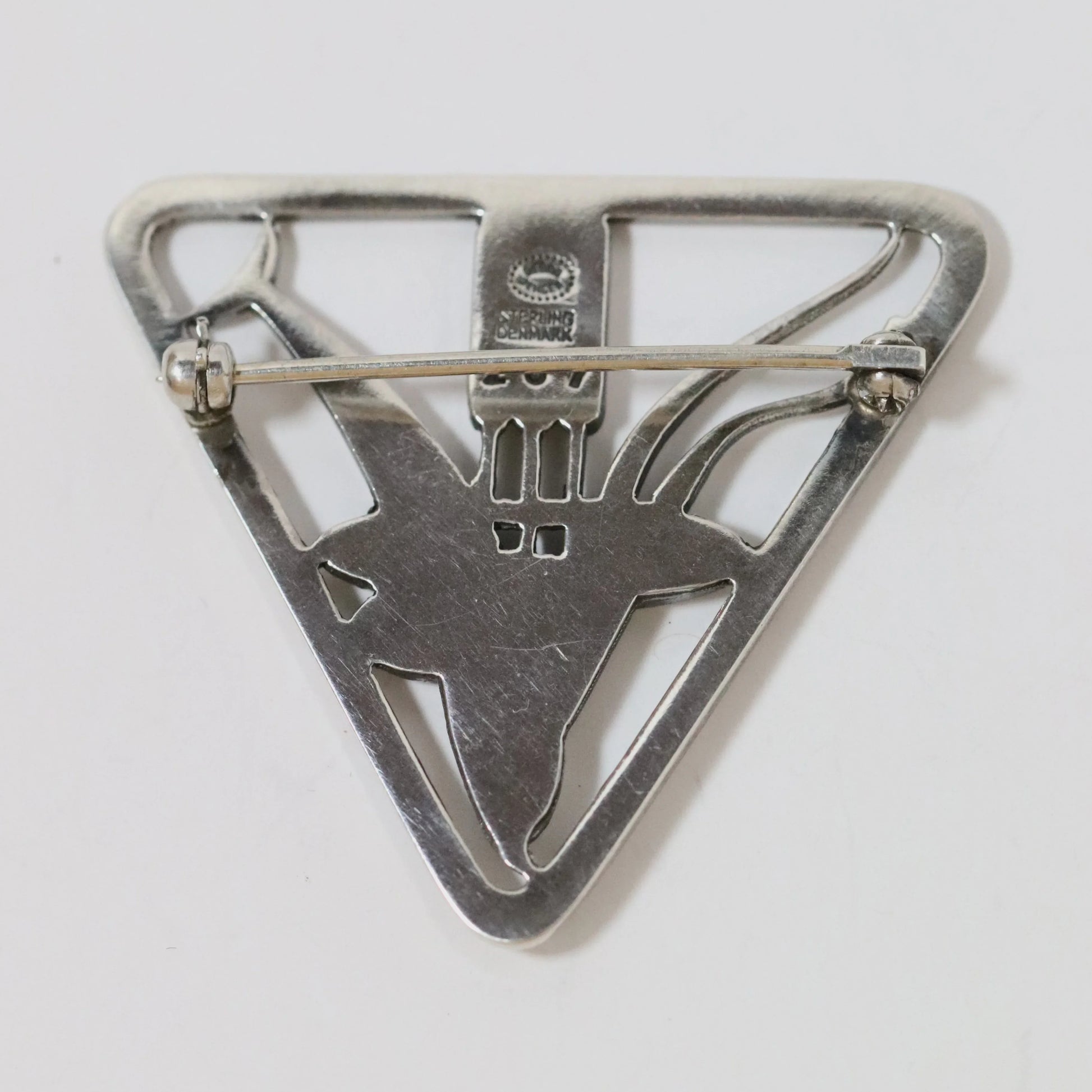 Vintage Georg Jensen Jewelry | Arno Malinowski Diving Dolphin Brooch 257 Denmark - Carmel Fine Silver Jewelry