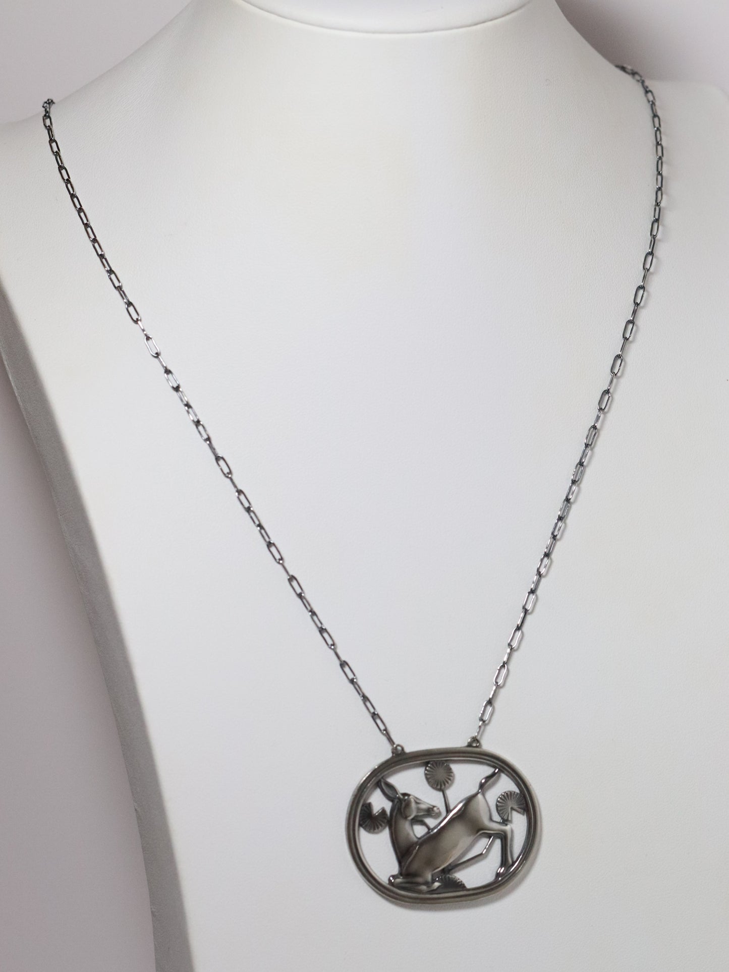 Vintage Georg Jensen Jewelry | Arno Malinowski Kneeling Deer Necklace Denmark (24")