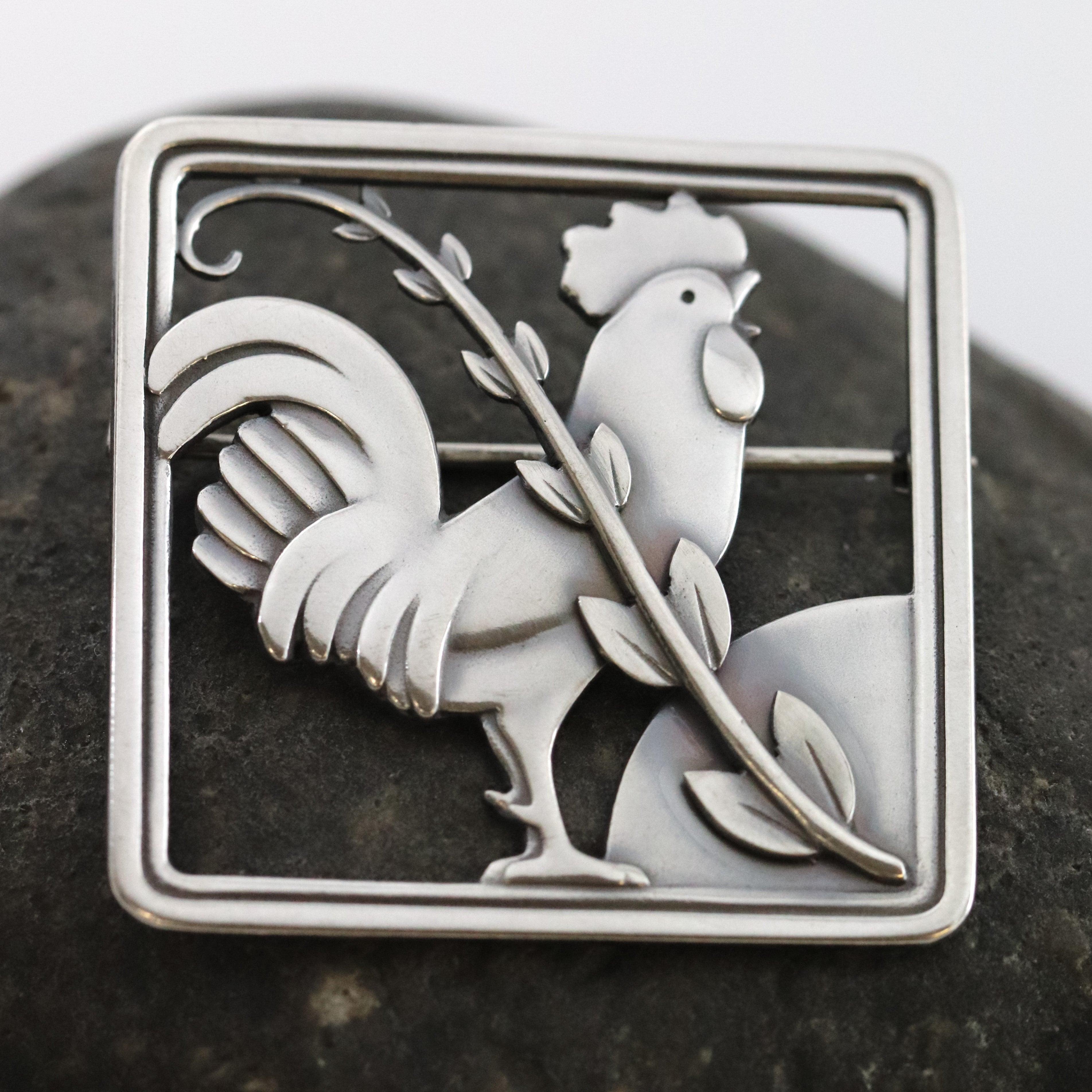 Rooster brooch sale