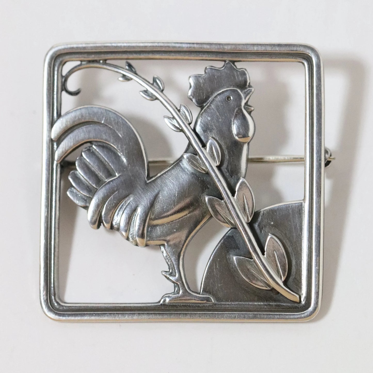 Vintage Georg Jensen Jewelry | Arno Malinowski Rooster Brooch 276 Denmark - Carmel Fine Silver Jewelry