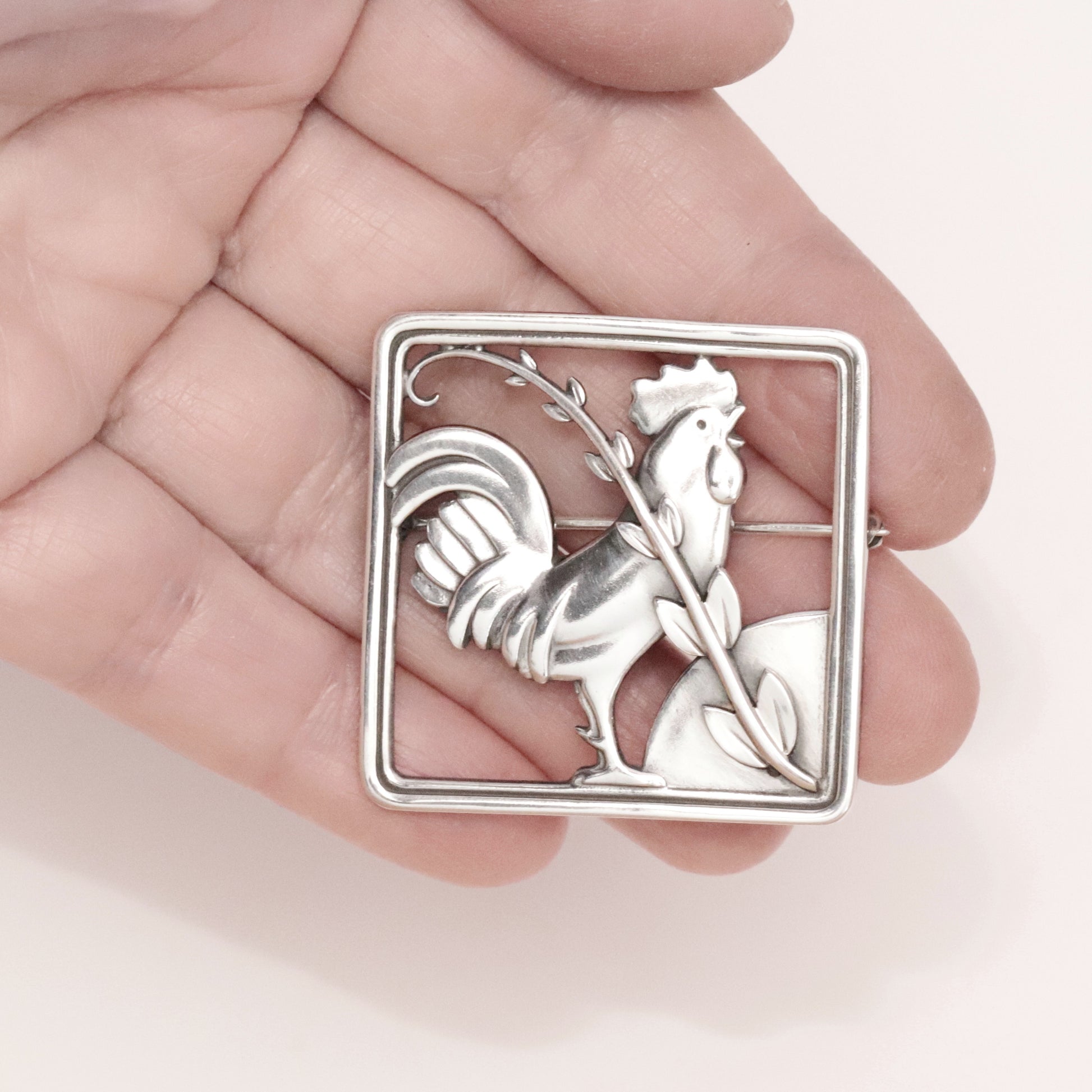 Vintage Georg Jensen Jewelry | Arno Malinowski Rooster Brooch 276 Denmark - Carmel FSJ