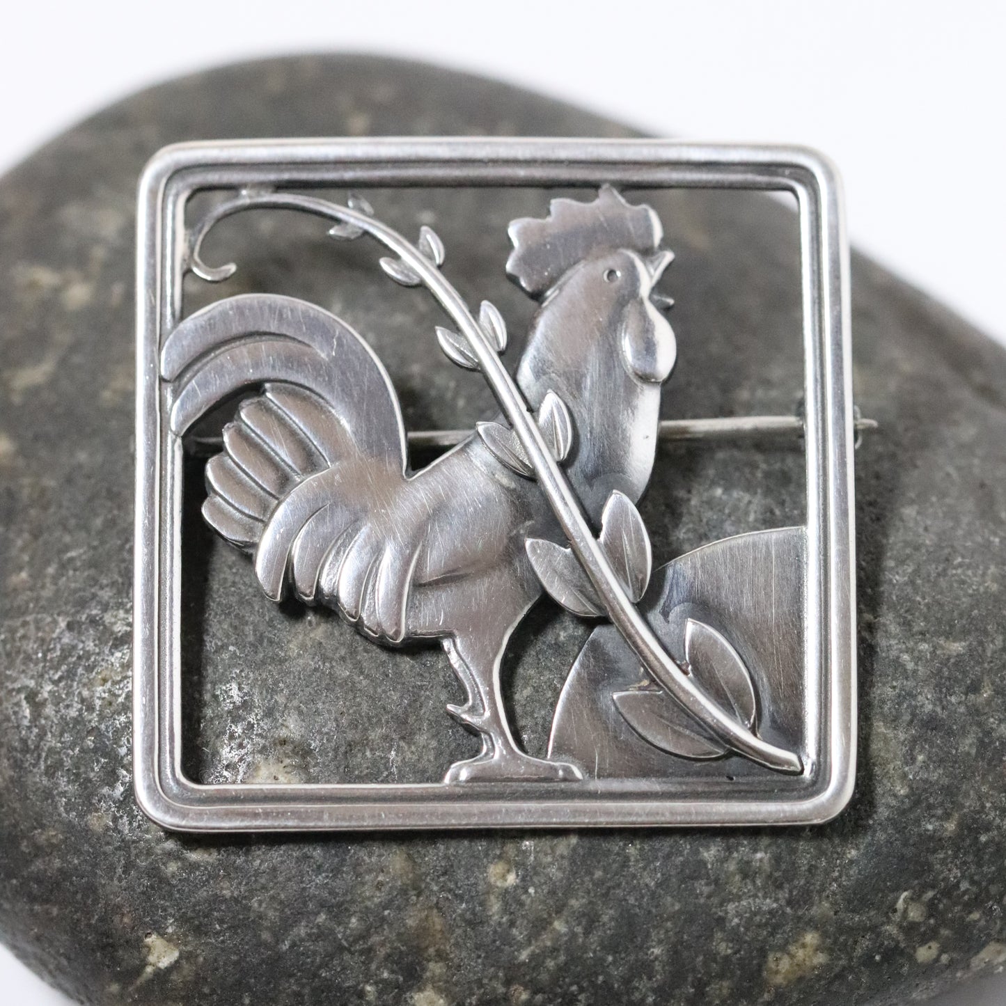 Vintage Georg Jensen Jewelry | Arno Malinowski Rooster Brooch 276 Denmark - Carmel FSJ