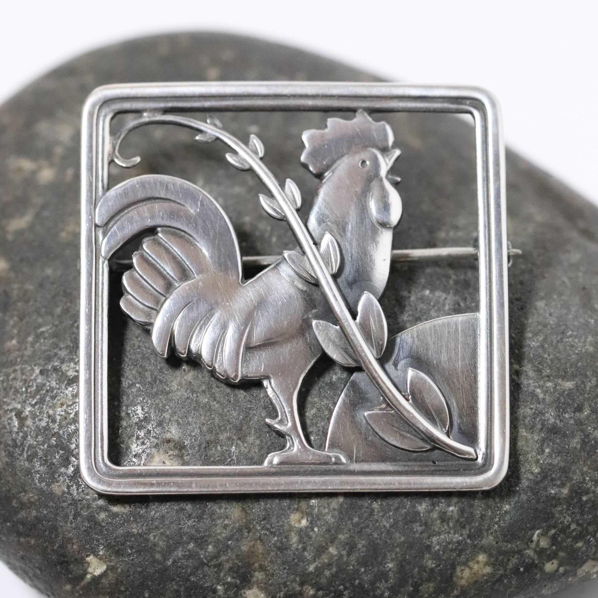 Vintage Georg Jensen Jewelry | Arno Malinowski Rooster Brooch 276 Denmark - Carmel FSJ