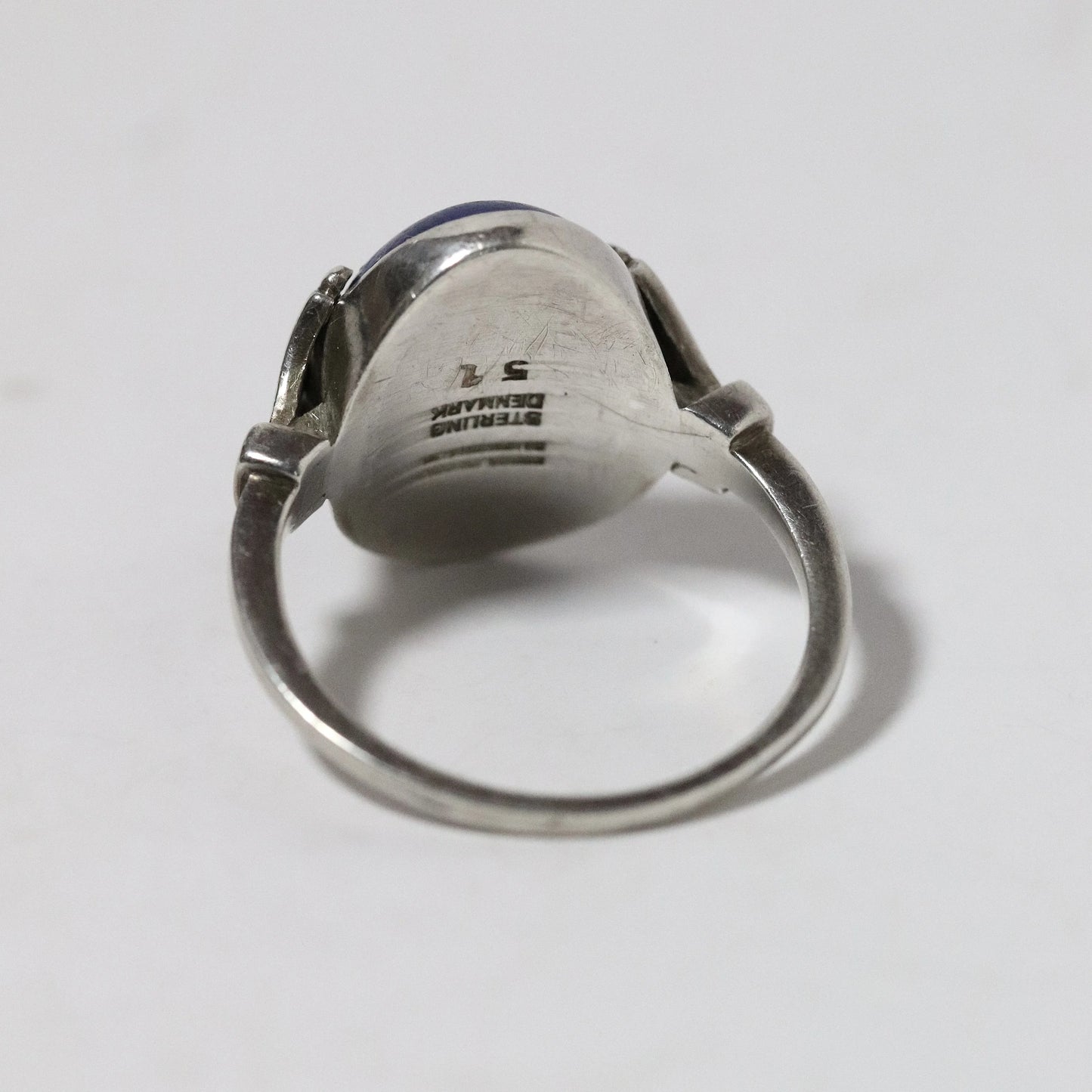 Vintage Georg Jensen Jewelry | Art Deco Lapis Lazuli Ring 51 Oscar Gundlach-Pedersen Design - Carmel Fine Silver Jewelry
