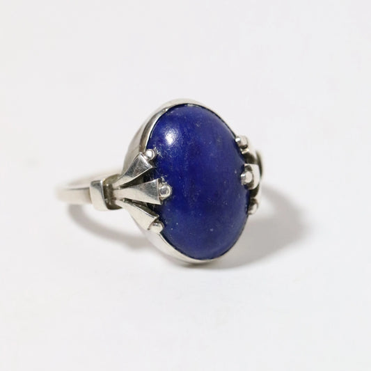 Vintage Georg Jensen Jewelry | Art Deco Lapis Lazuli Ring 51 Oscar Gundlach-Pedersen Design