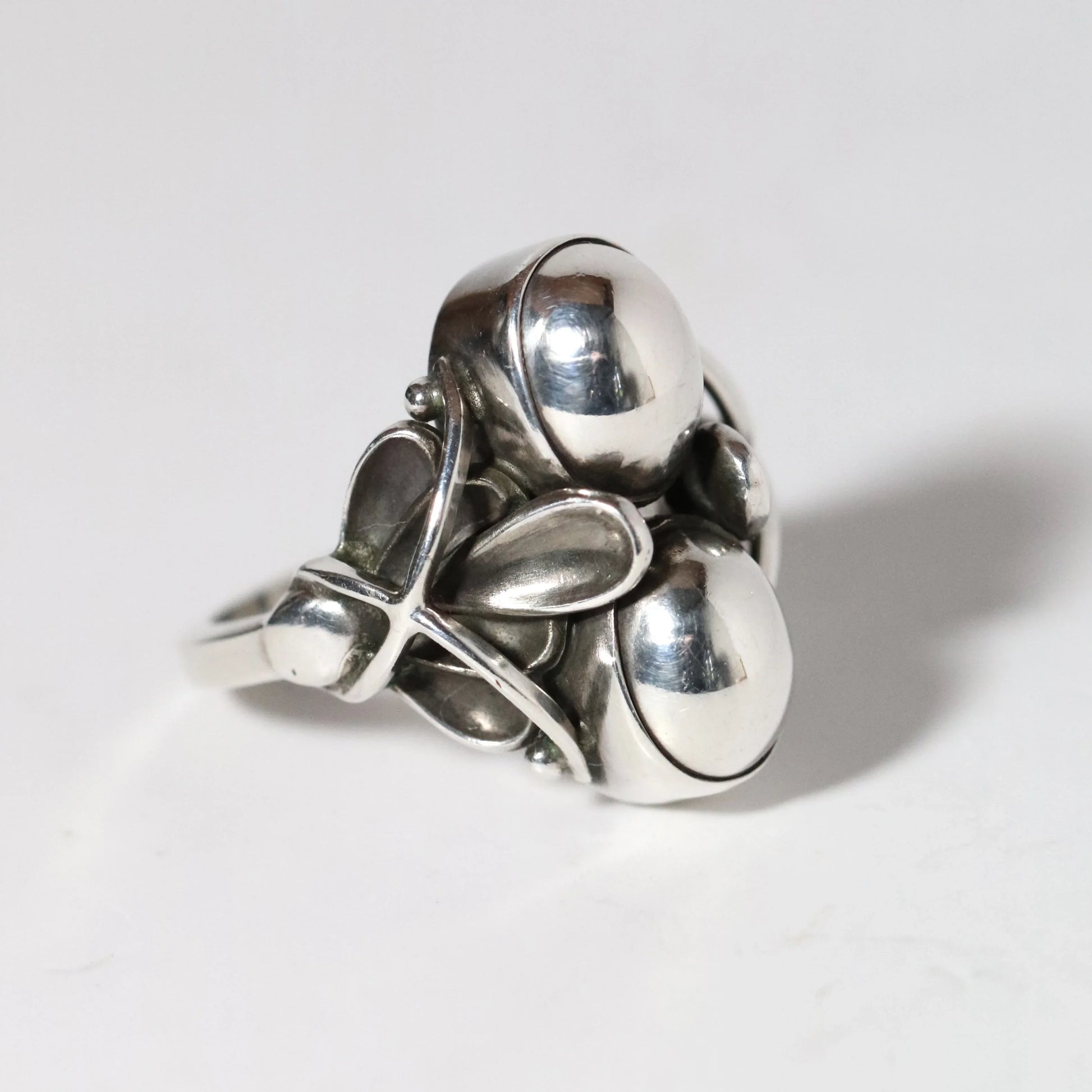 Vintage Georg Jensen Jewelry | Art Deco Silver Cabochon Ring 48 - Carmel Fine Silver Jewelry