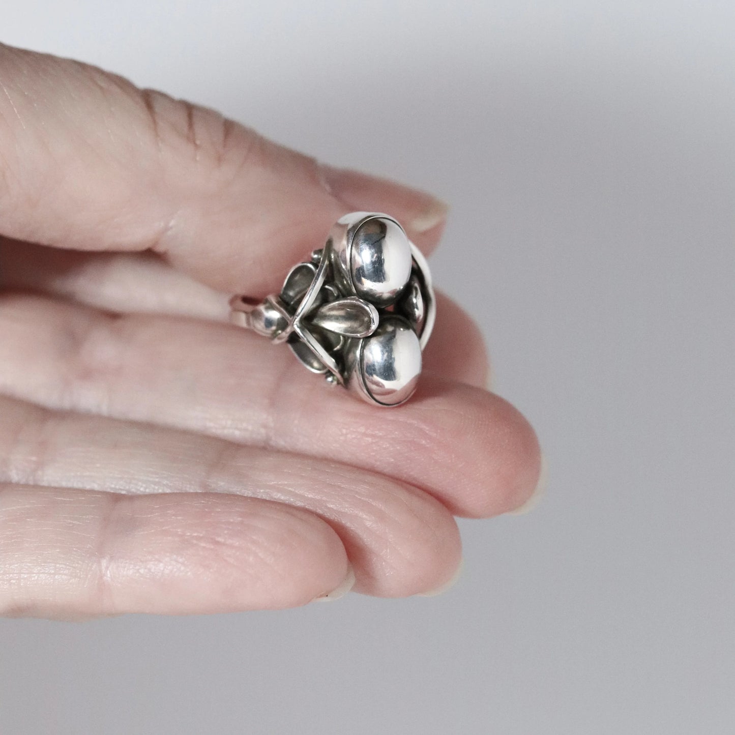 Vintage Georg Jensen Jewelry | Art Deco Silver Cabochon Ring 48 - Carmel Fine Silver Jewelry