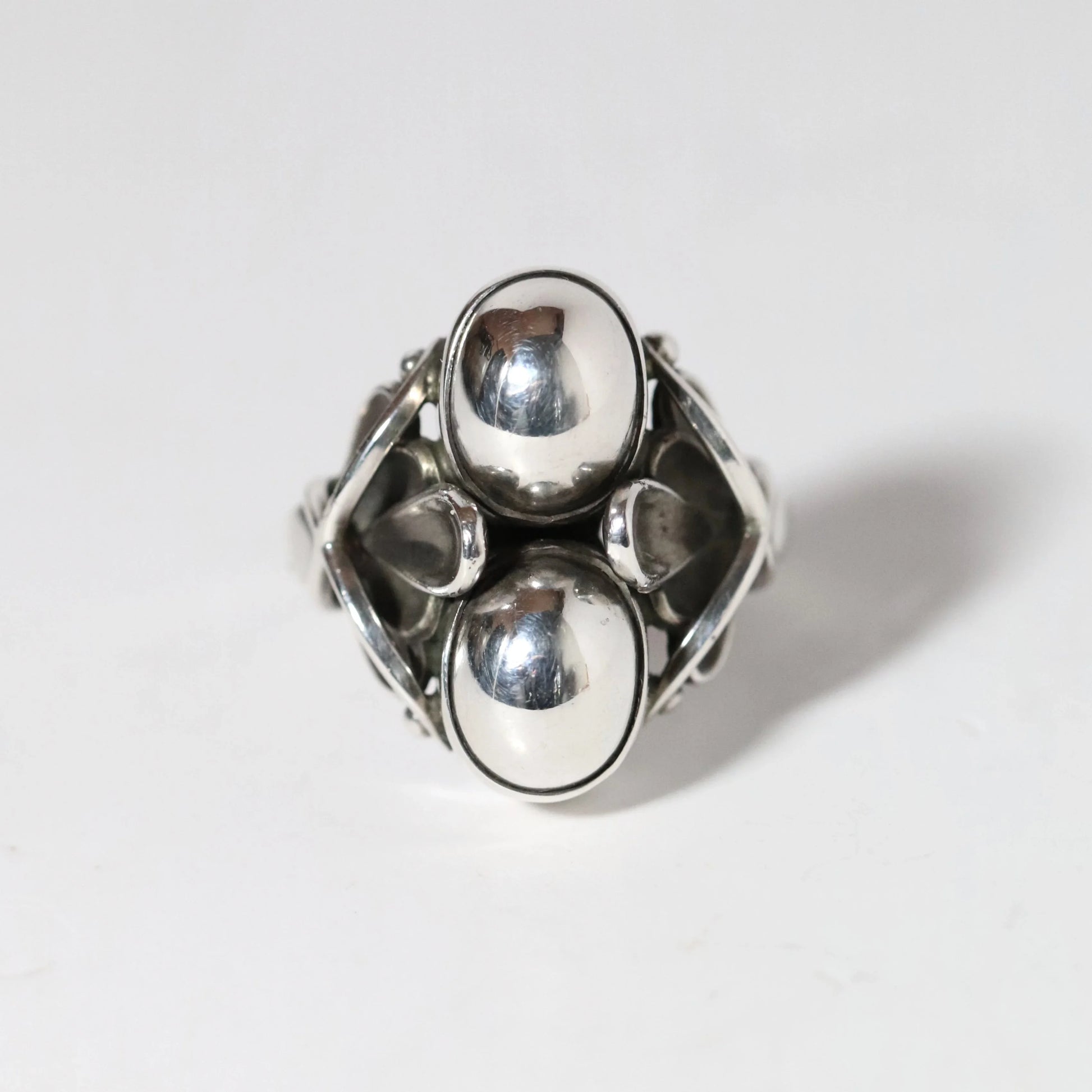 Vintage Georg Jensen Jewelry | Art Deco Silver Cabochon Ring 48 - Carmel Fine Silver Jewelry