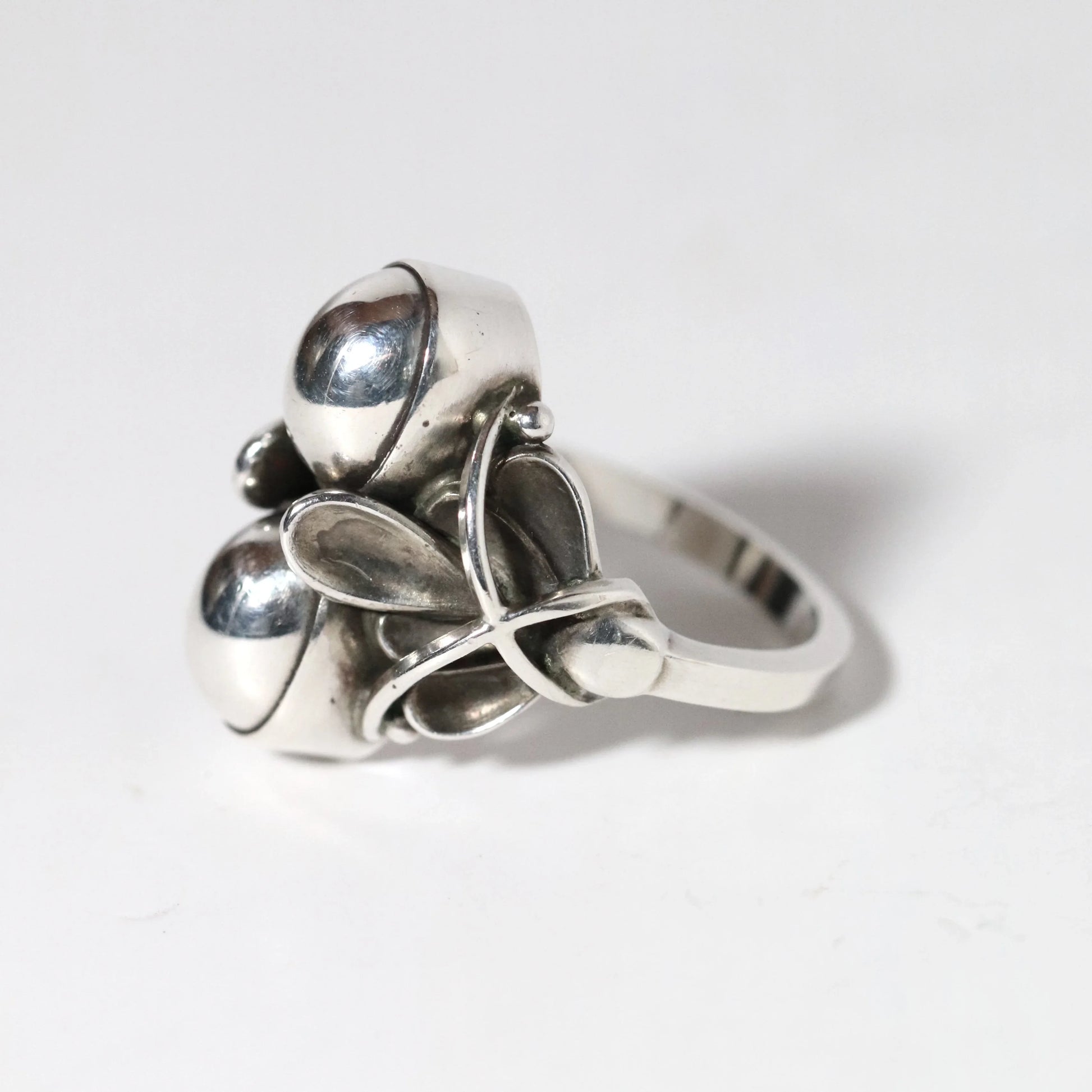 Vintage Georg Jensen Jewelry | Art Deco Silver Cabochon Ring 48 - Carmel Fine Silver Jewelry