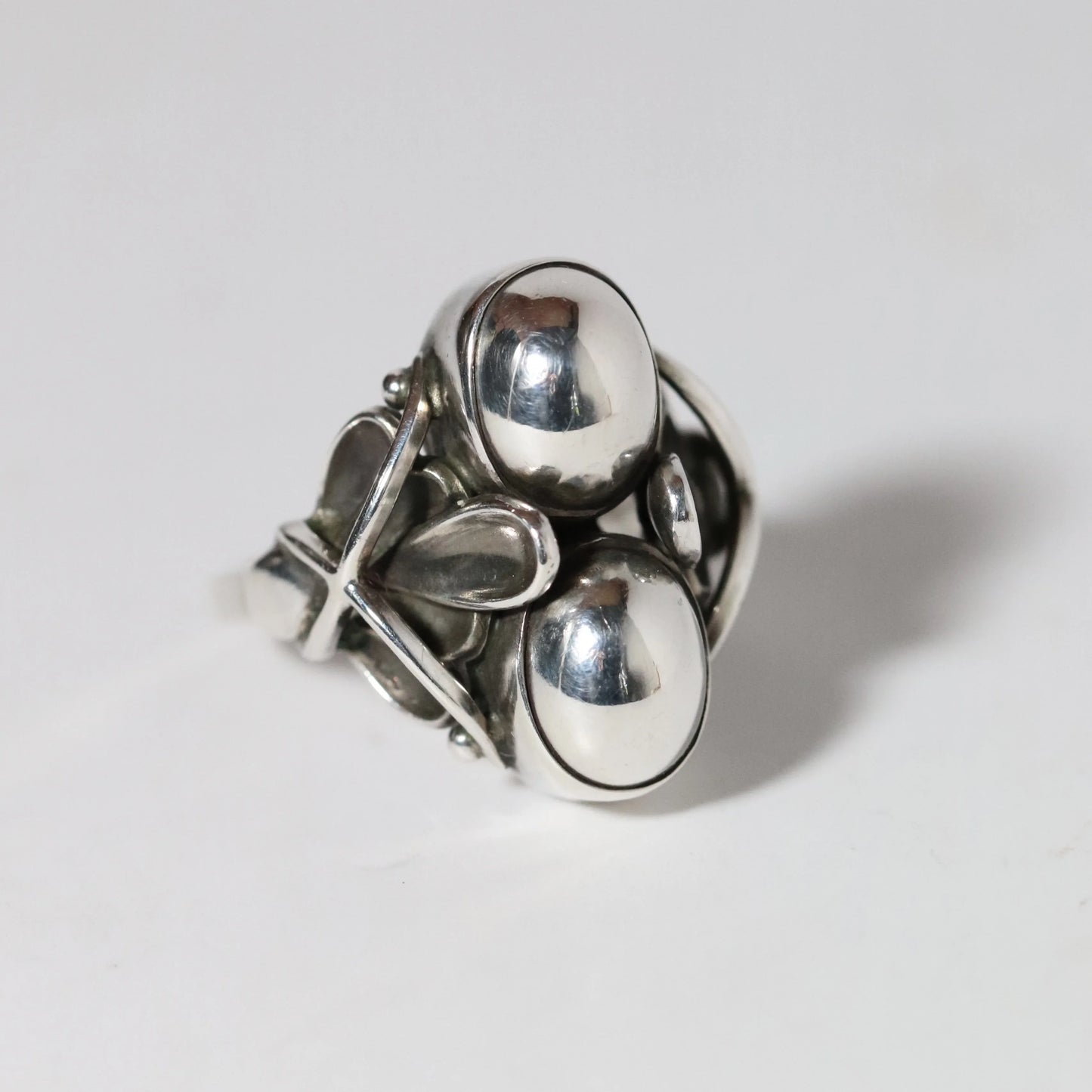 Vintage Georg Jensen Jewelry | Art Deco Silver Cabochon Ring 48 - Carmel Fine Silver Jewelry