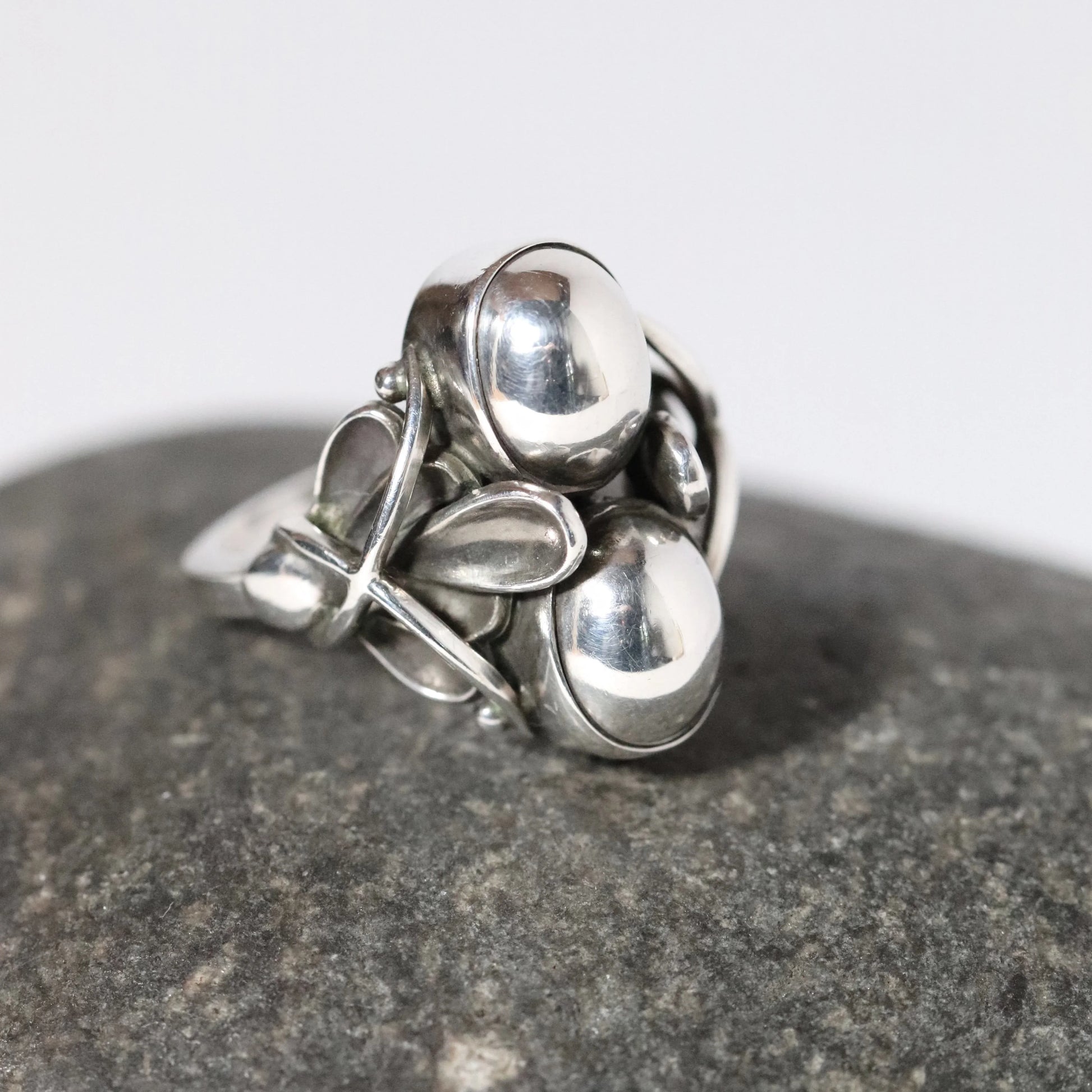 Vintage Georg Jensen Jewelry | Art Deco Silver Cabochon Ring 48 - Carmel Fine Silver Jewelry