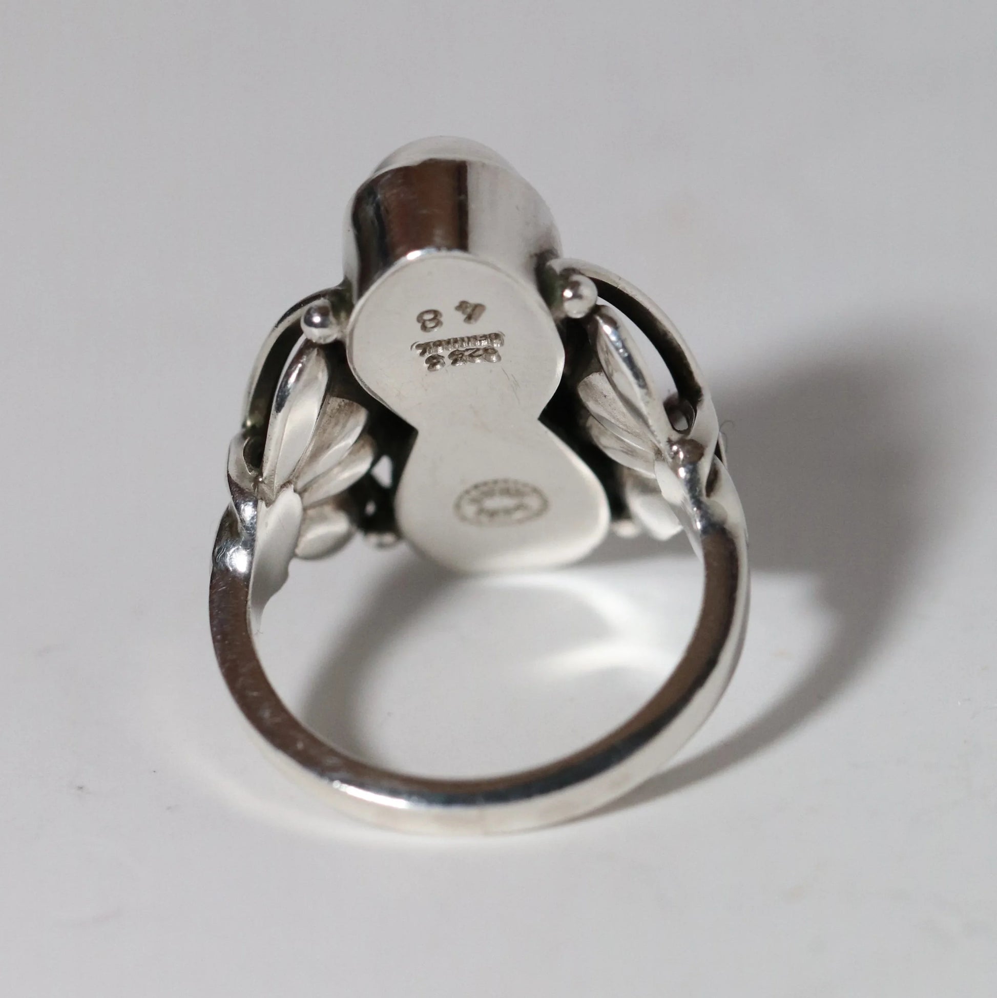 Vintage Georg Jensen Jewelry | Art Deco Silver Cabochon Ring 48 - Carmel Fine Silver Jewelry