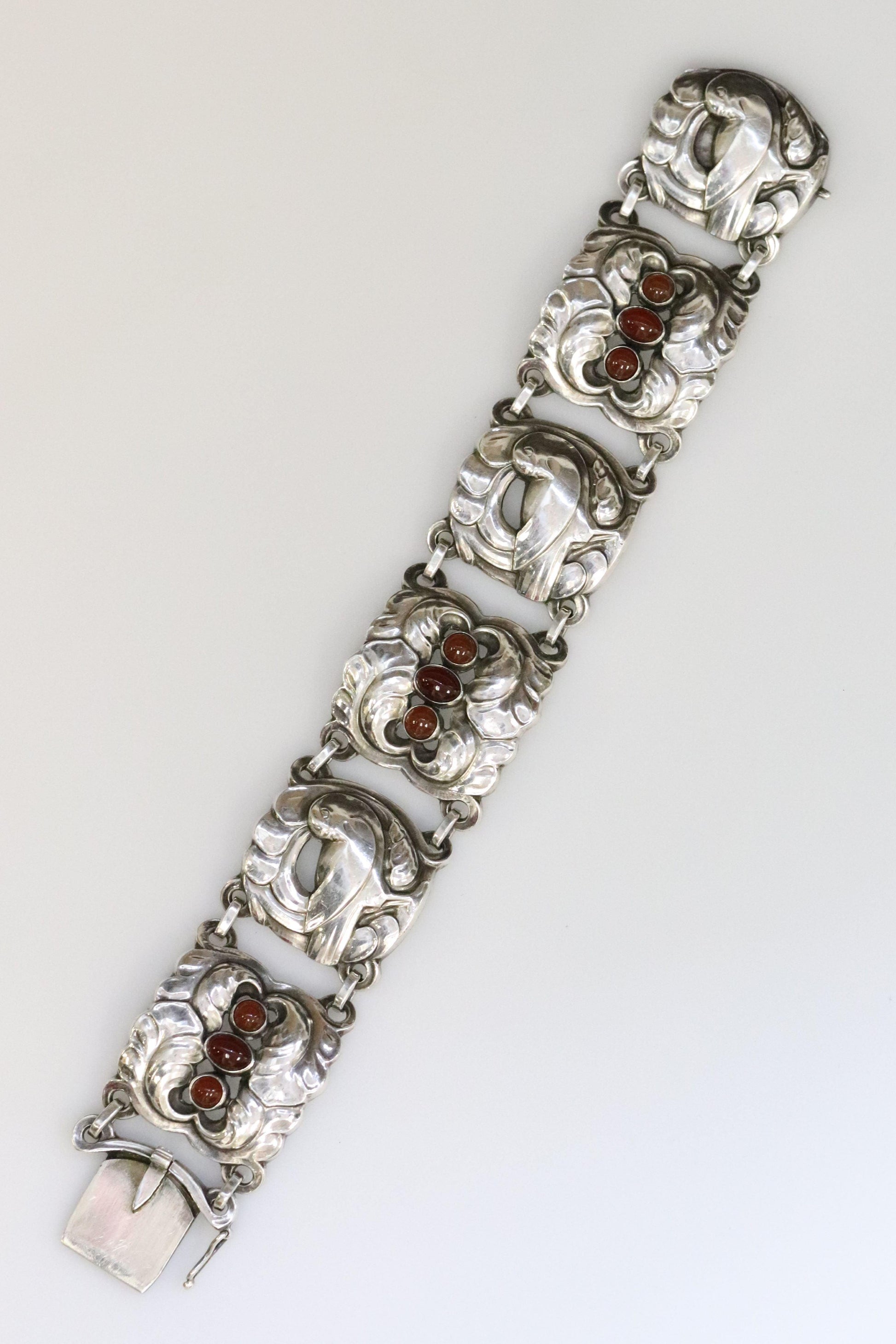 Vintage Georg Jensen Jewelry | Art Nouveau Dove Bracelet 32 - Carmel Fine Silver Jewelry