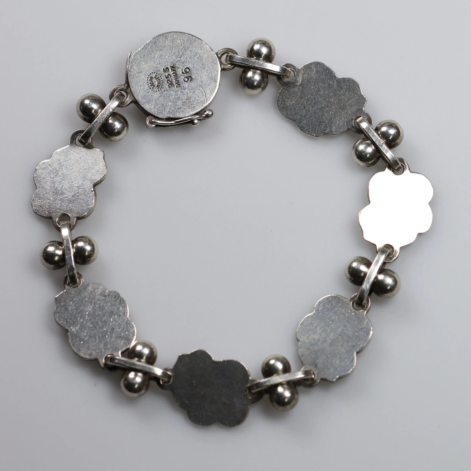 Vintage Georg Jensen Jewelry | Art Nouveau Grape Leaf Bracelet 96 - Carmel Fine Silver Jewelry