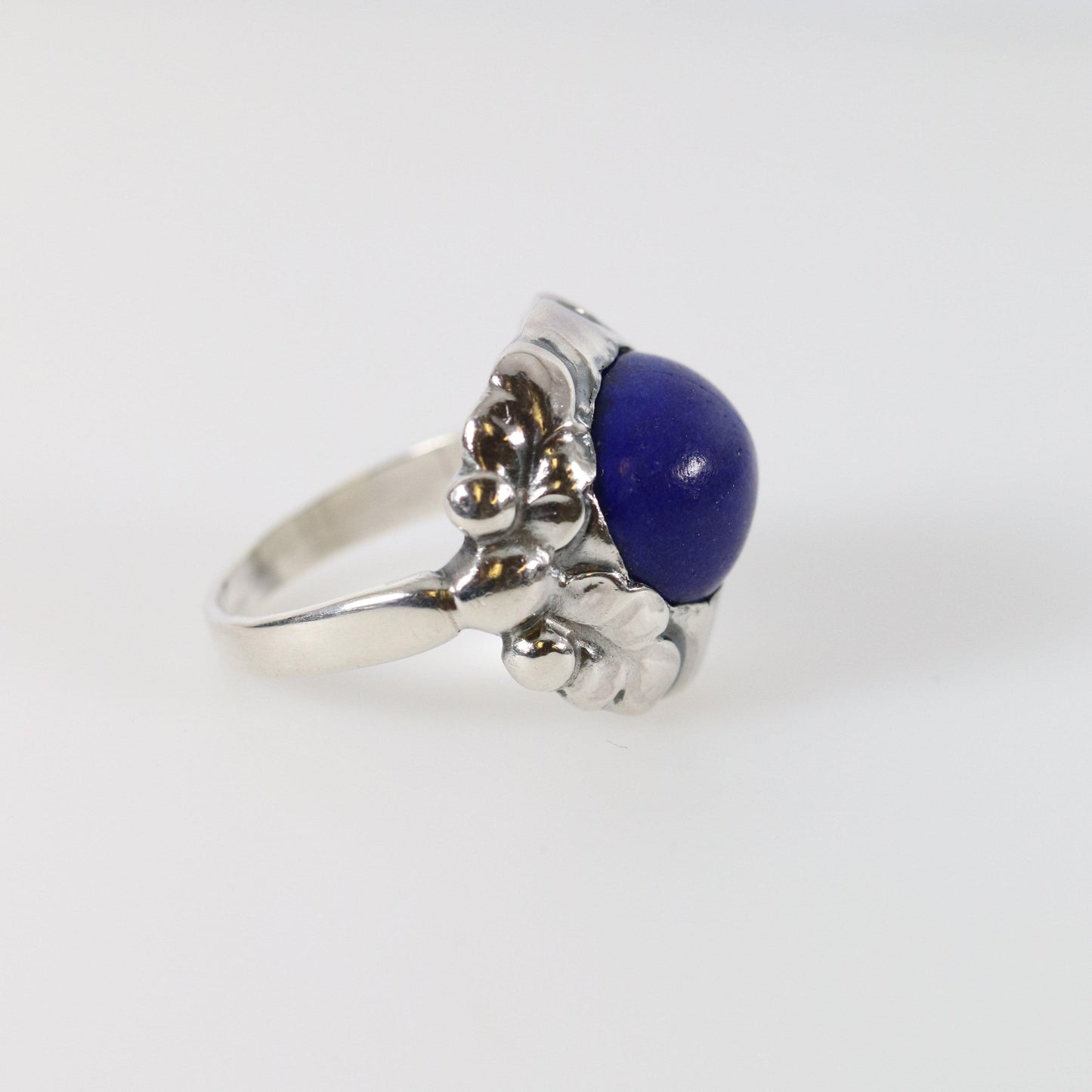 Vintage Georg Jensen Jewelry | Art Nouveau Lapis Lazuli Ring 11A - Carmel Fine Silver Jewelry