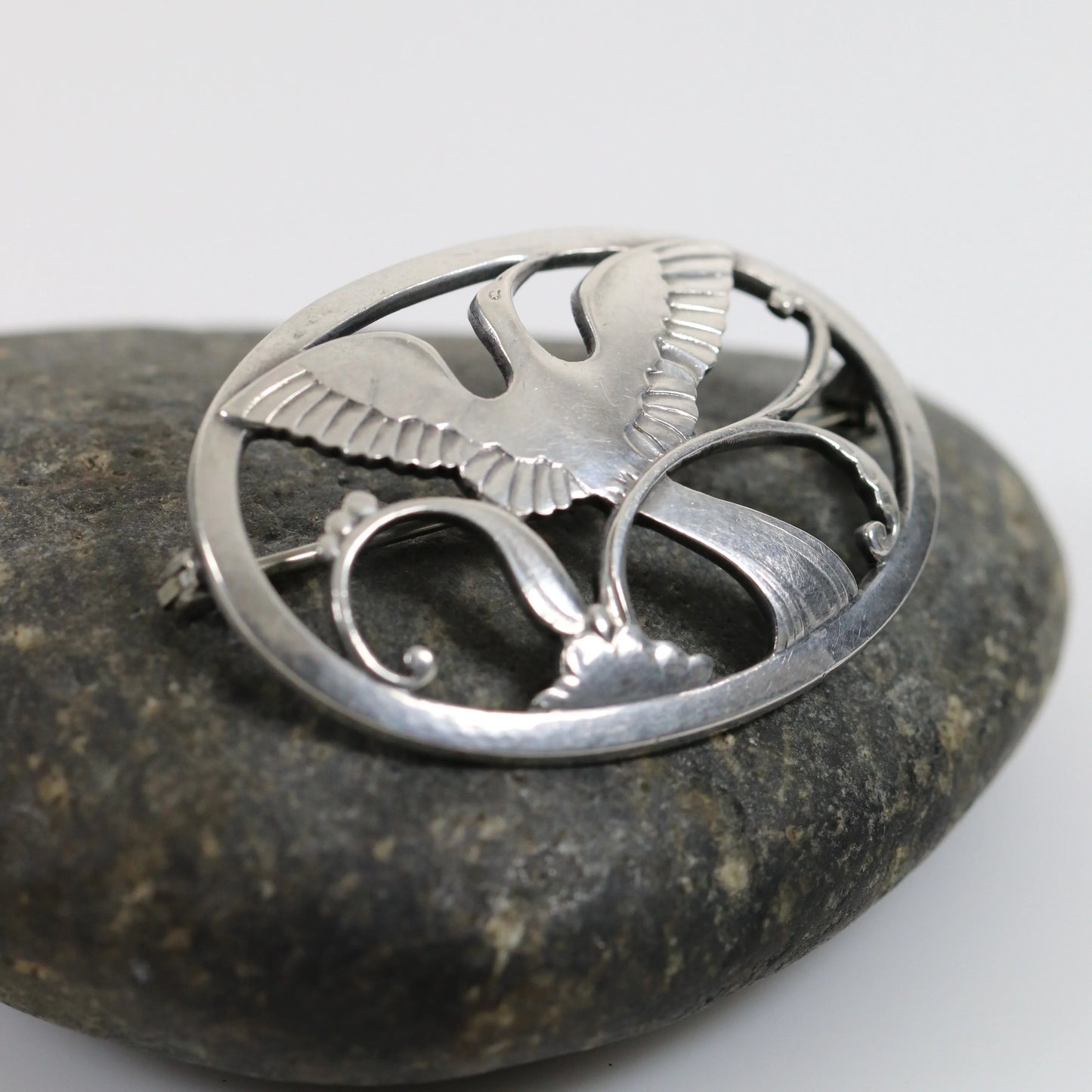 Vintage Georg Jensen Jewelry | Bird of Paradise Brooch 238 - Carmel Fine Silver Jewelry