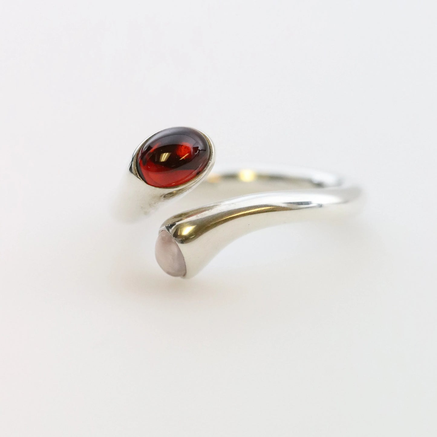 Vintage Georg Jensen Jewelry | Carnival Ring with Garnet and Quartz 263 (US Size 7 3/4) - Carmel Fine Silver Jewelry