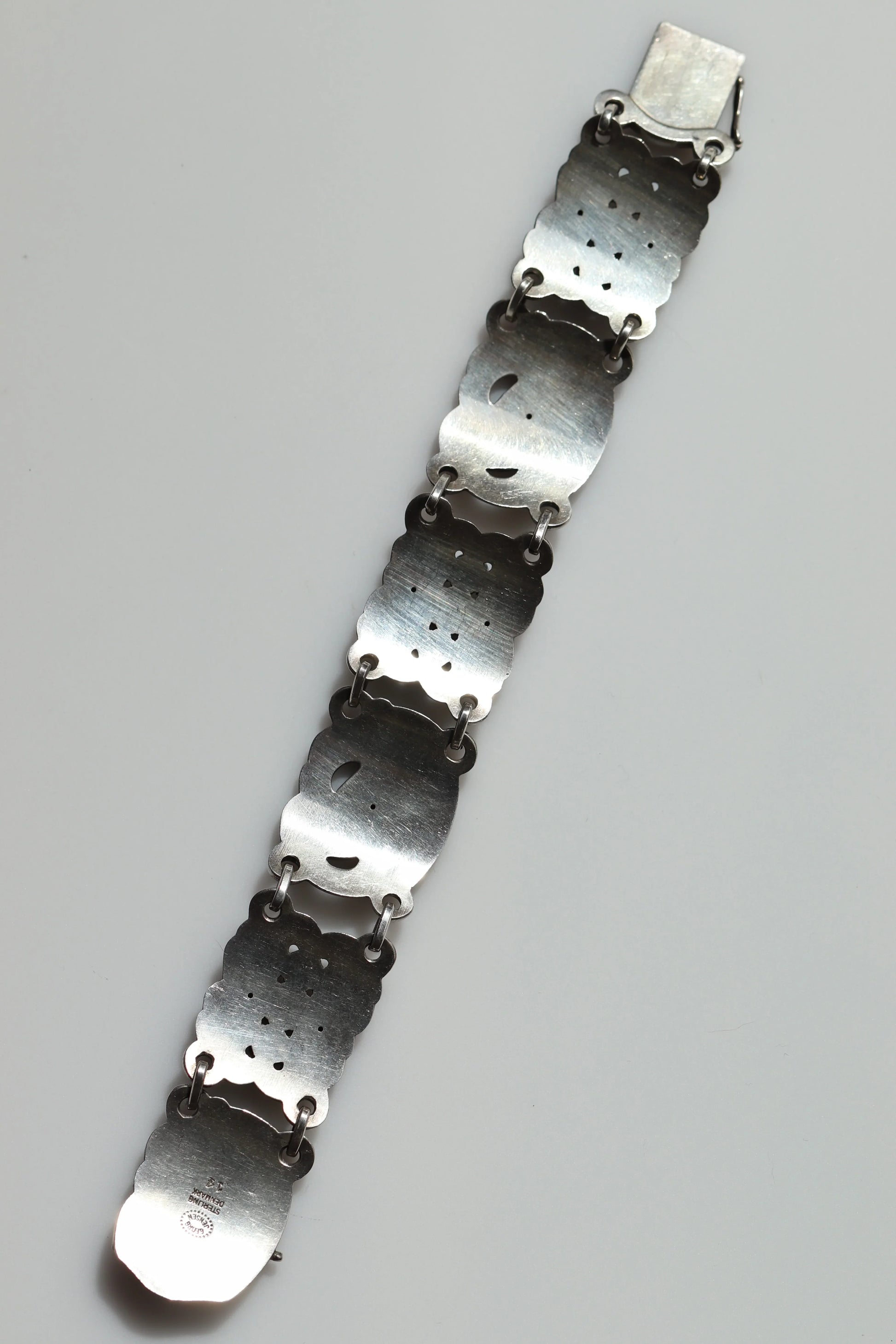 Vintage Georg Jensen Jewelry | Chrysoprase Dove Bracelet 14 Sterling Silver Denmark - Carmel Fine Silver Jewelry
