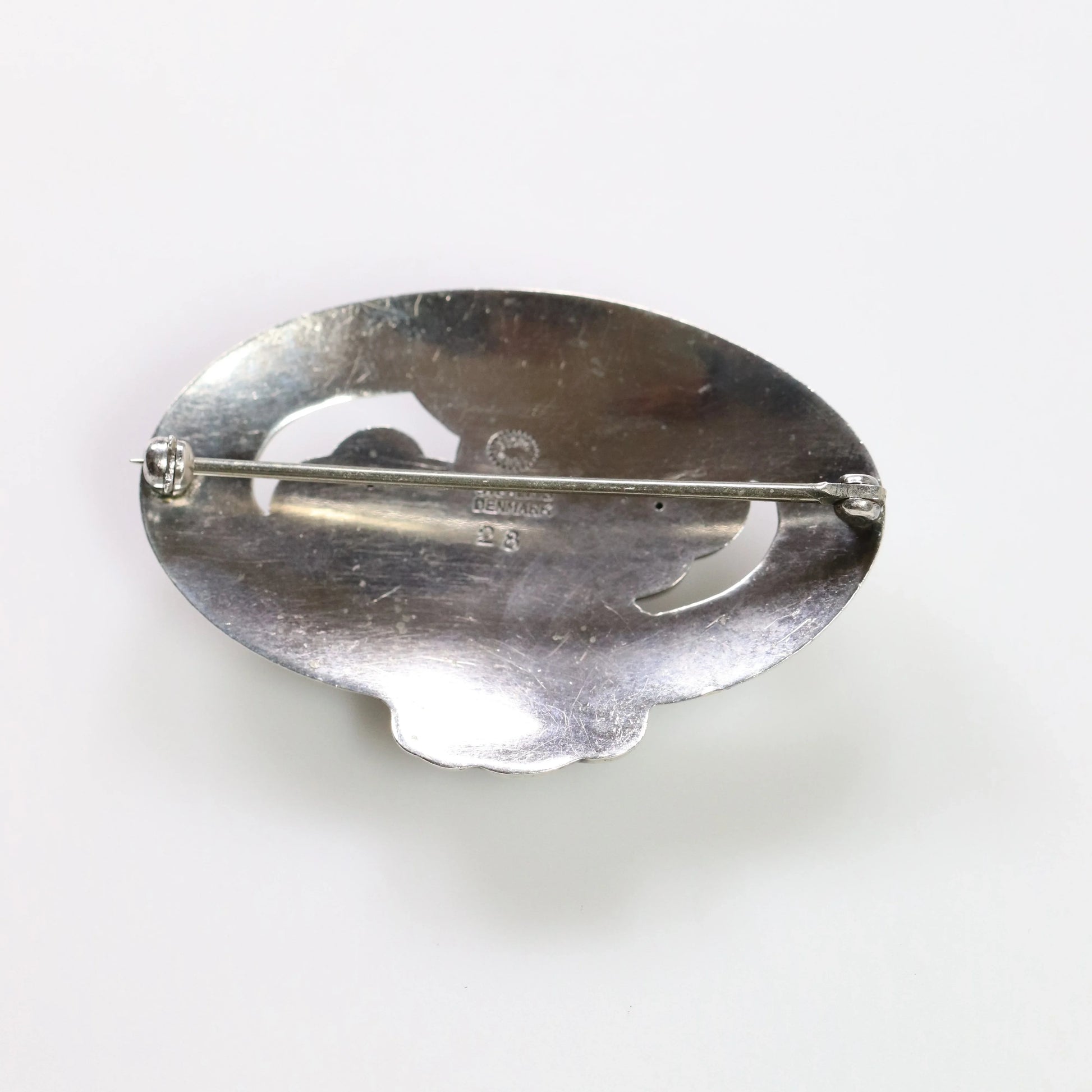 Vintage Georg Jensen Jewelry | Chrysoprase Floral Brooch 28 Denmark - Carmel Fine Silver Jewelry