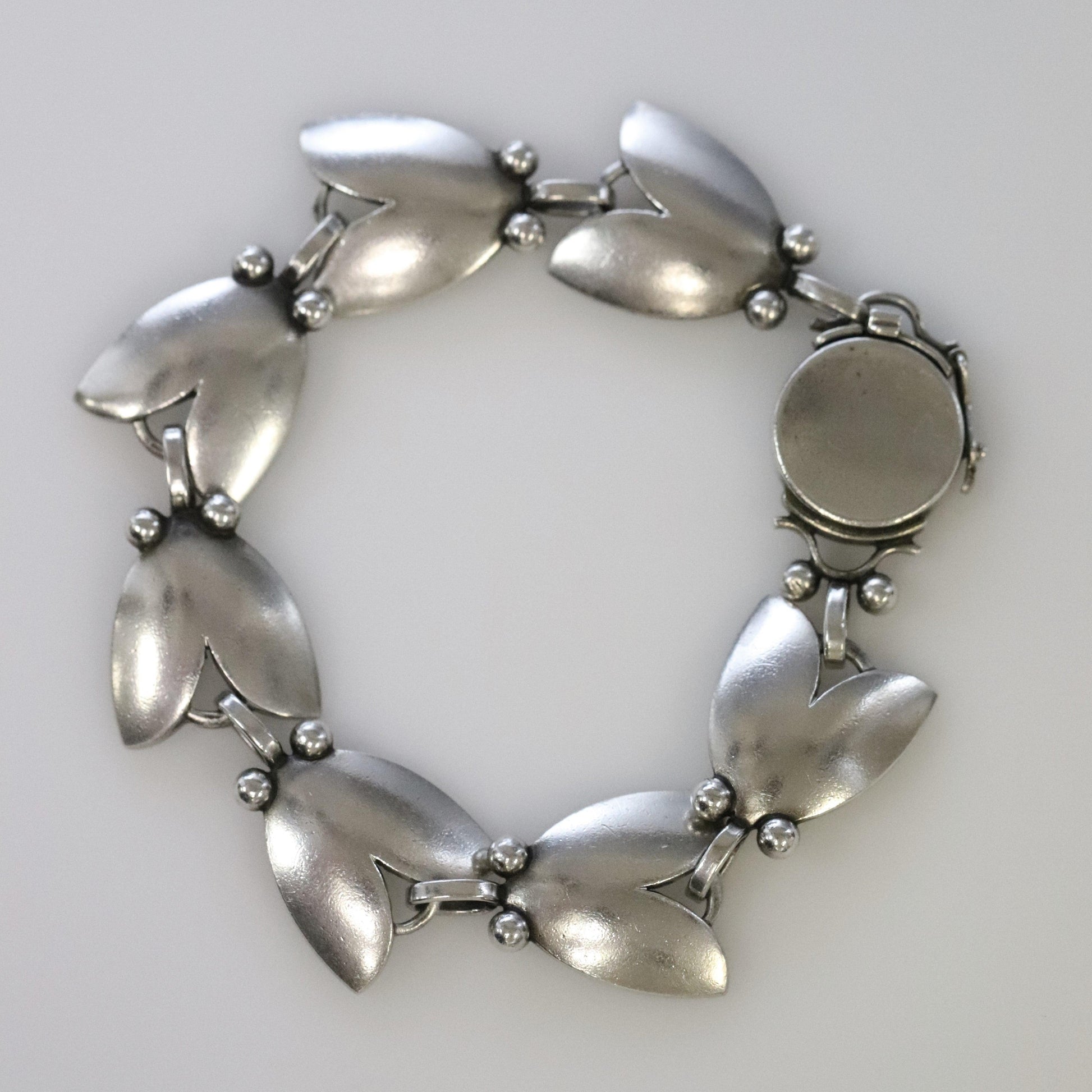 Vintage Georg Jensen Jewelry | Harald Nielsen Tulip Bracelet 93 - Carmel Fine Silver Jewelry