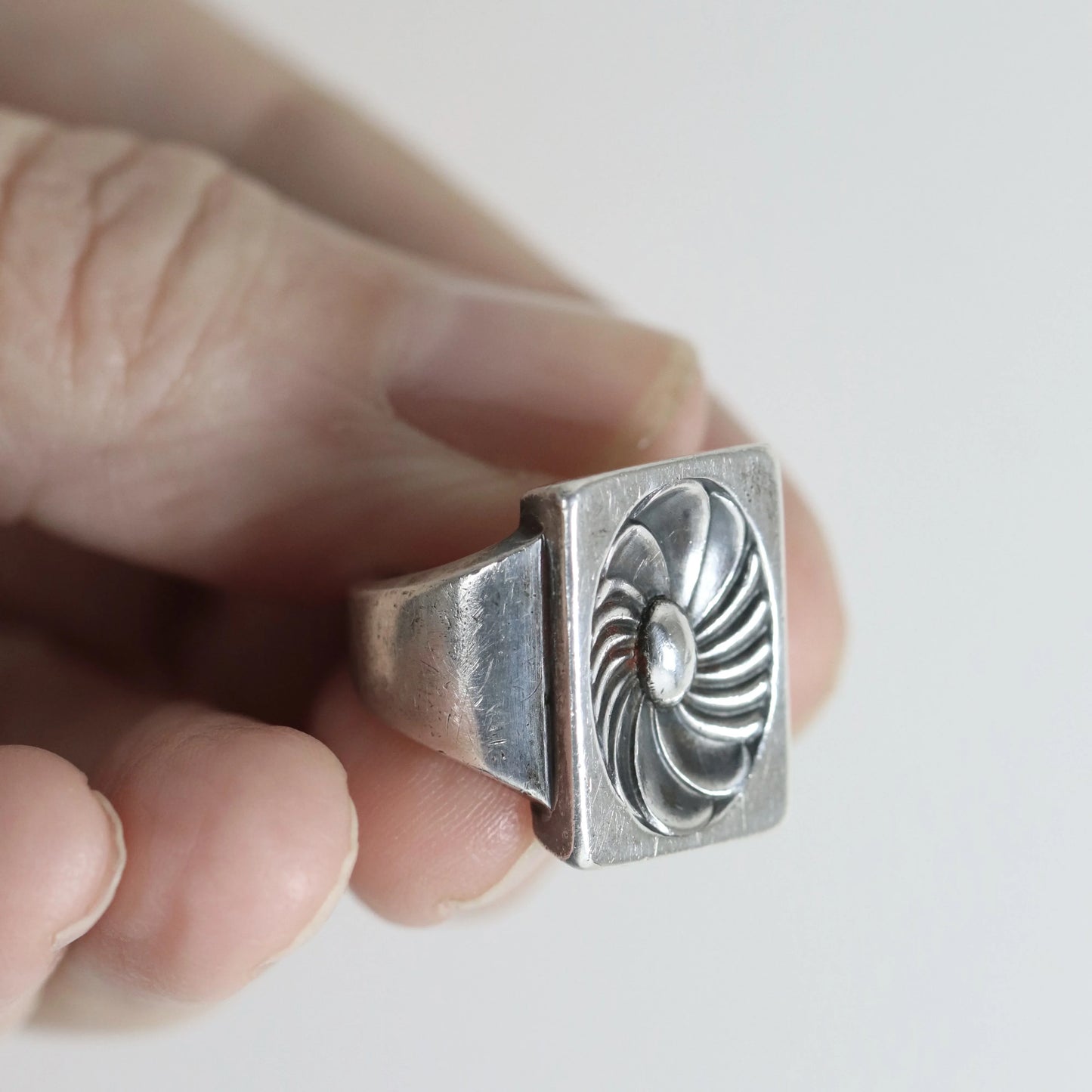 Vintage Georg Jensen Jewelry | Henry Pilstrup Lotus Flower Ring 82A Denmark (US Size 4 3/4) - Carmel Fine Silver Jewelry