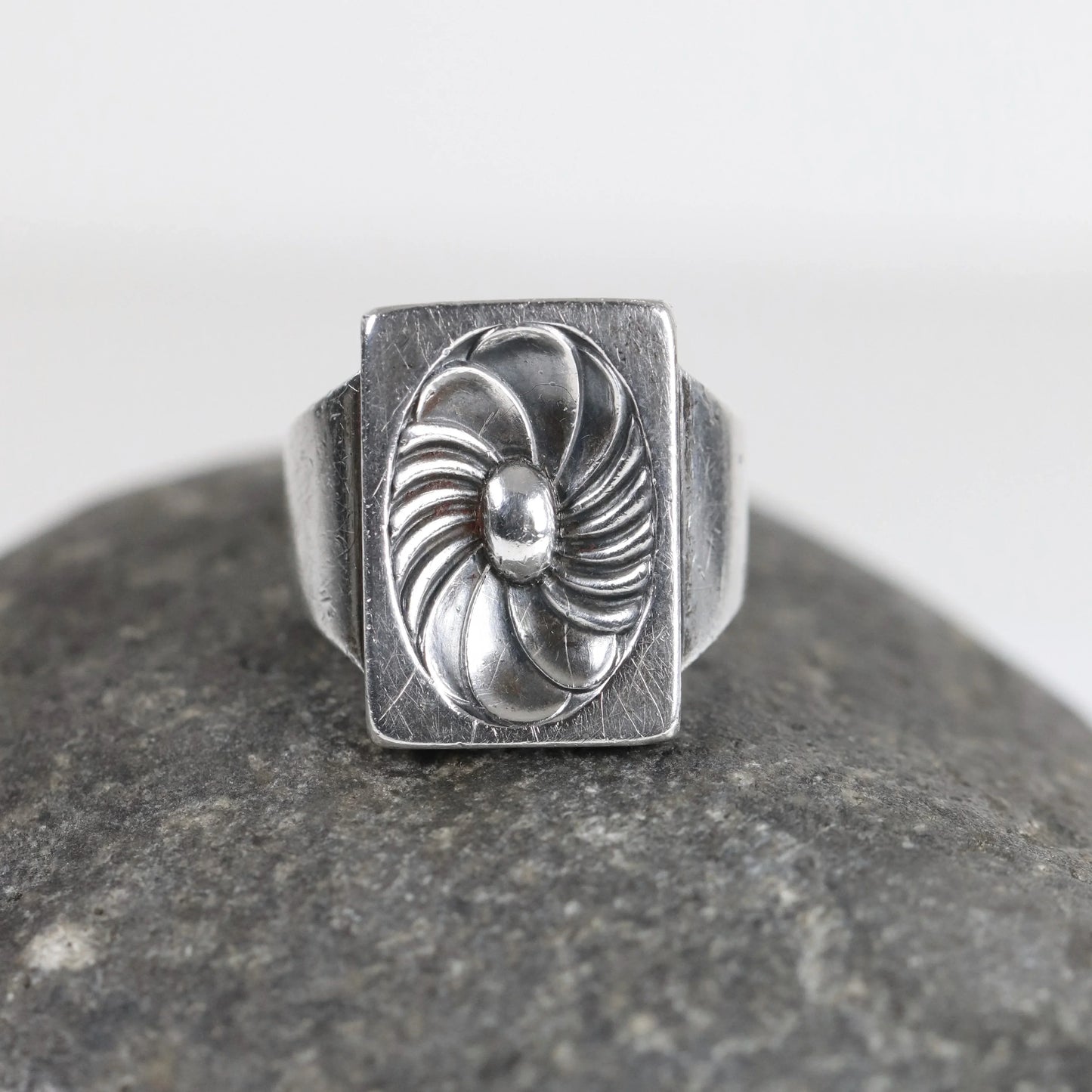 Vintage Georg Jensen Jewelry | Henry Pilstrup Lotus Flower Ring 82A Denmark (US Size 4 3/4) - Carmel Fine Silver Jewelry