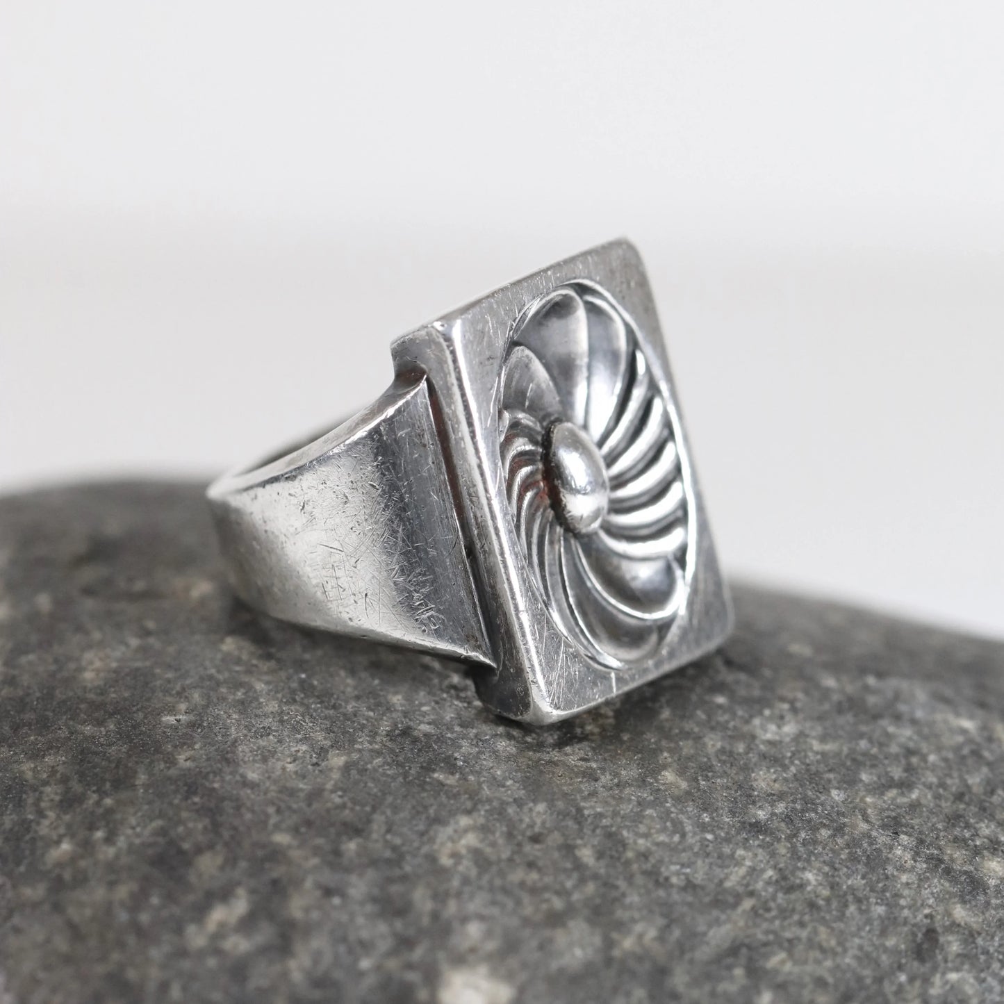 Vintage Georg Jensen Jewelry | Henry Pilstrup Lotus Flower Ring 82A Denmark (US Size 4 3/4) - Carmel Fine Silver Jewelry