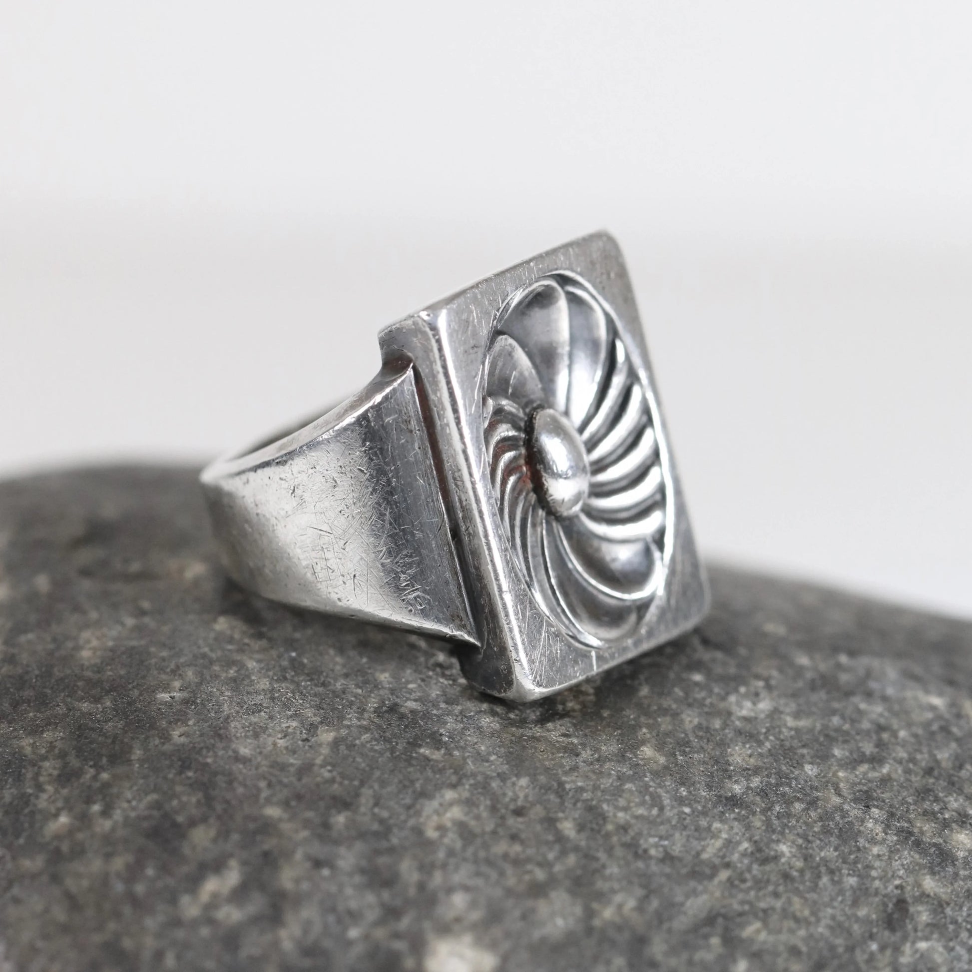 Vintage Georg Jensen Jewelry | Henry Pilstrup Lotus Flower Ring 82A Denmark (US Size 4 3/4) - Carmel Fine Silver Jewelry