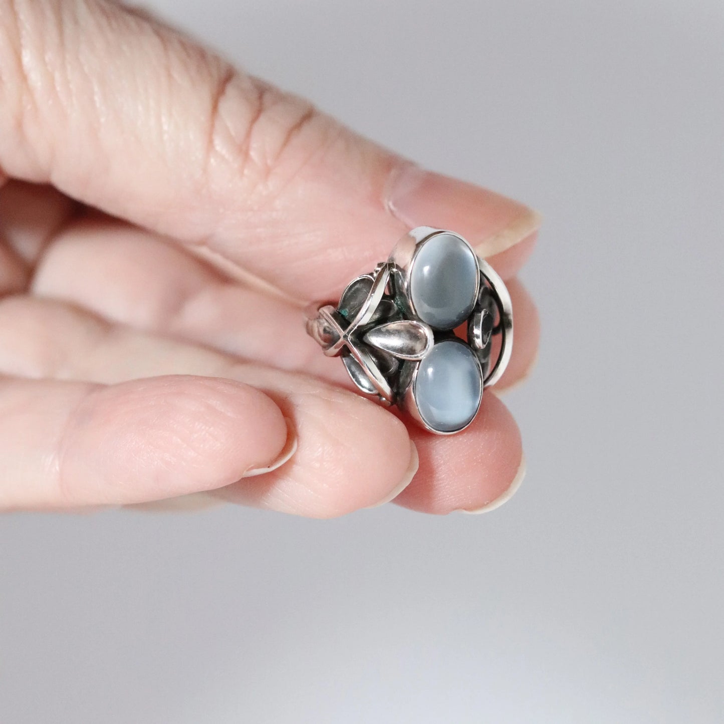 Vintage Georg Jensen Jewelry | Henry Pilstrup Moonstone Ring 48 Denmark - Carmel Fine Silver Jewelry