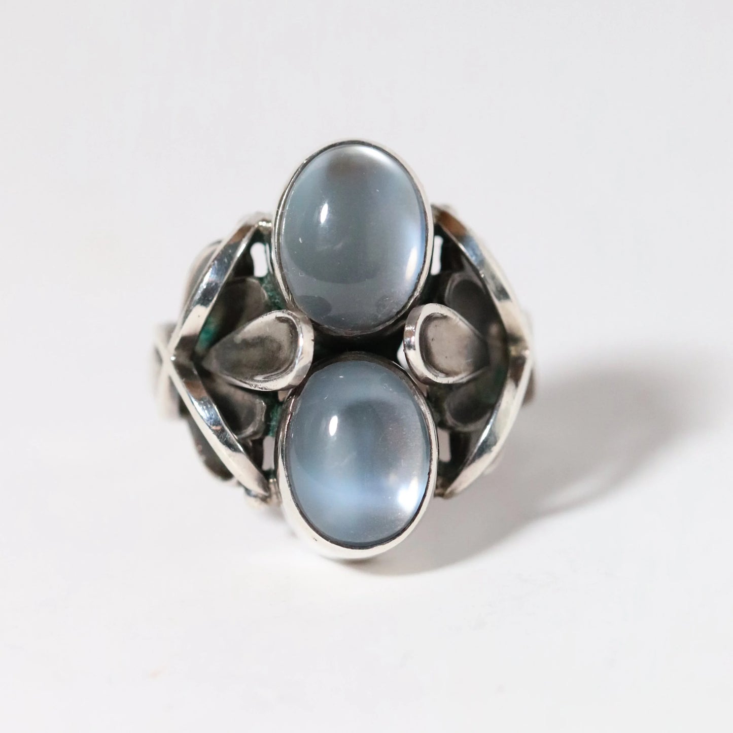 Vintage Georg Jensen Jewelry | Henry Pilstrup Moonstone Ring 48 Denmark - Carmel Fine Silver Jewelry