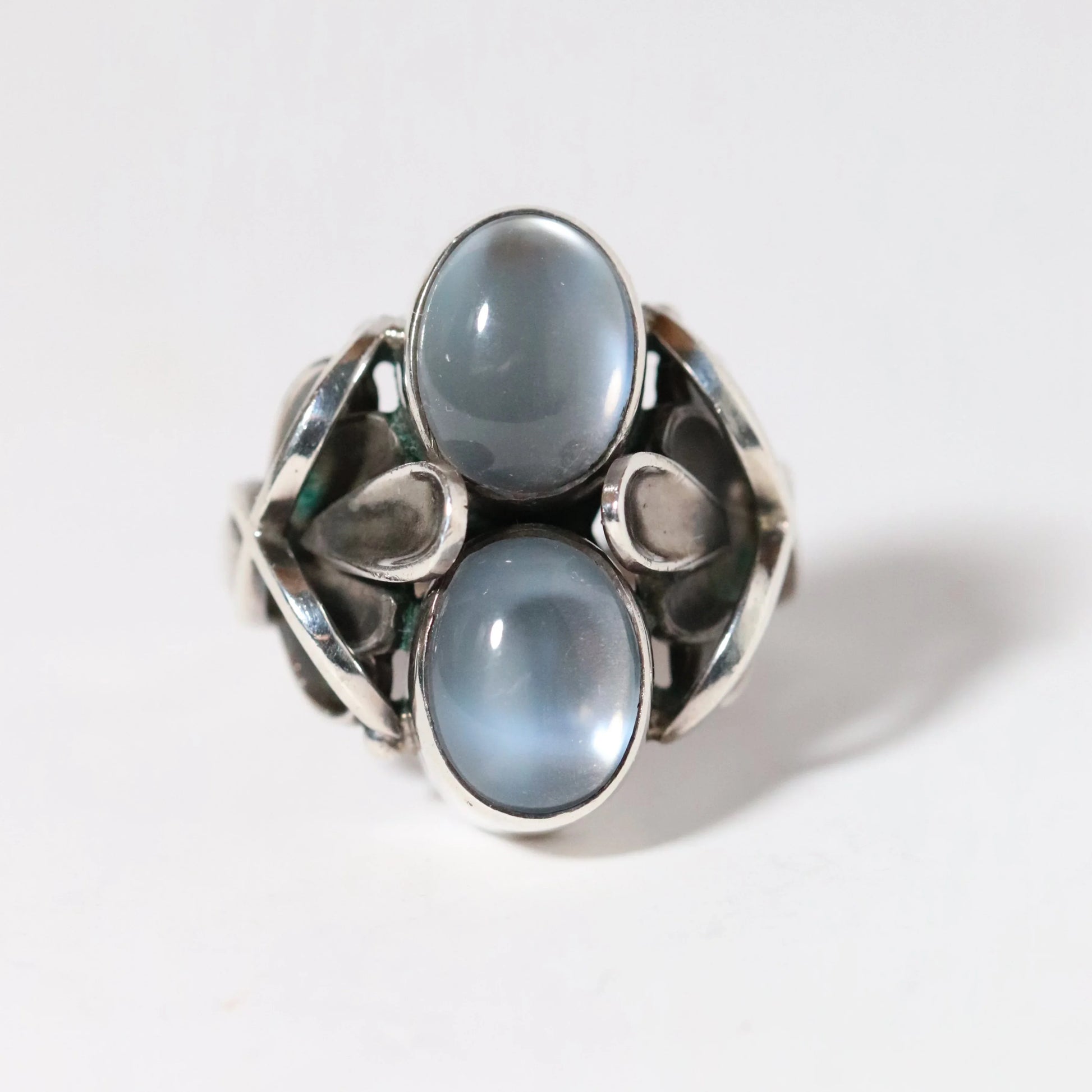 Vintage Georg Jensen Jewelry | Henry Pilstrup Moonstone Ring 48 Denmark - Carmel Fine Silver Jewelry